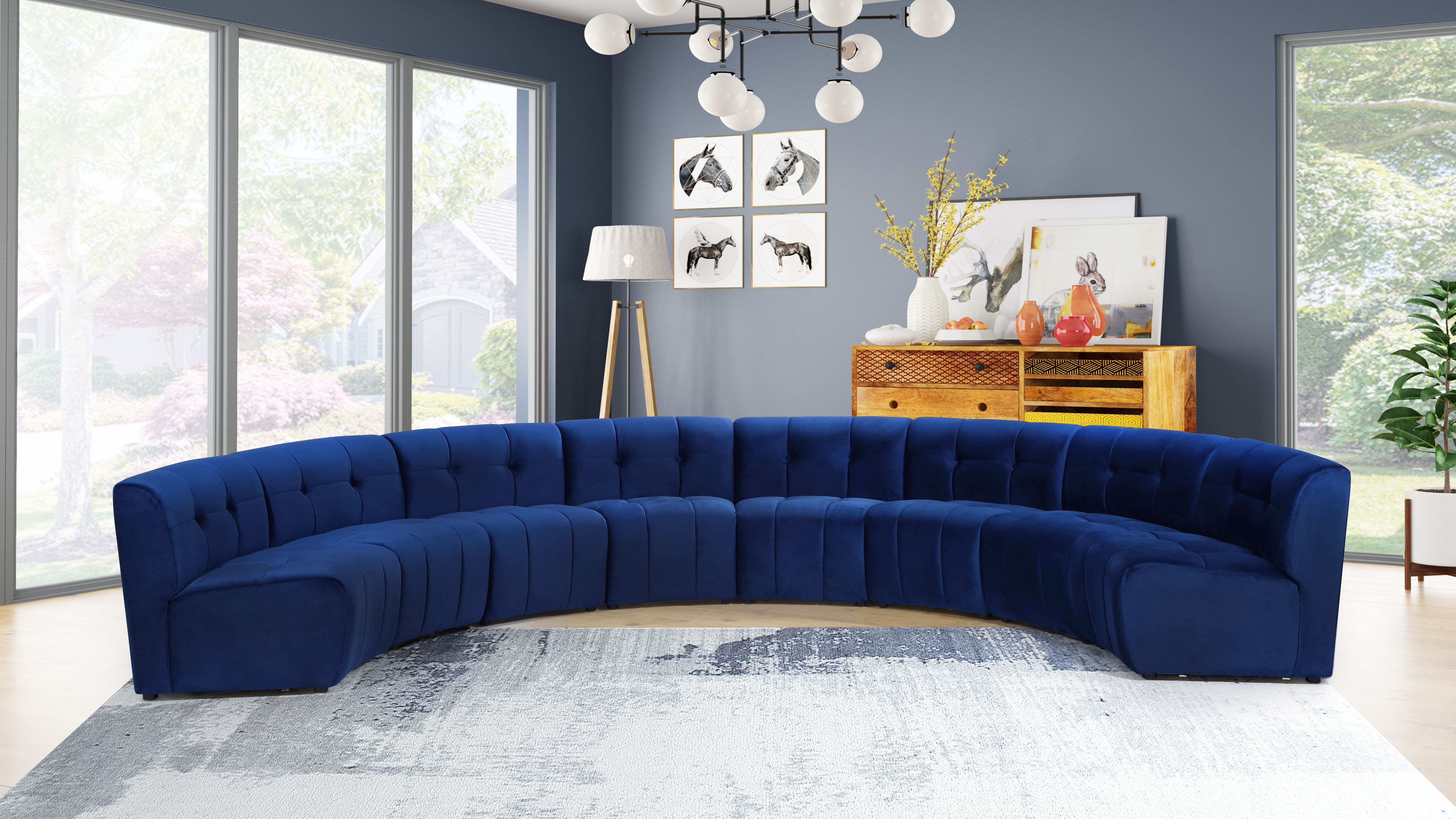Limitless - 8 Piece Modular Sectional - Navy