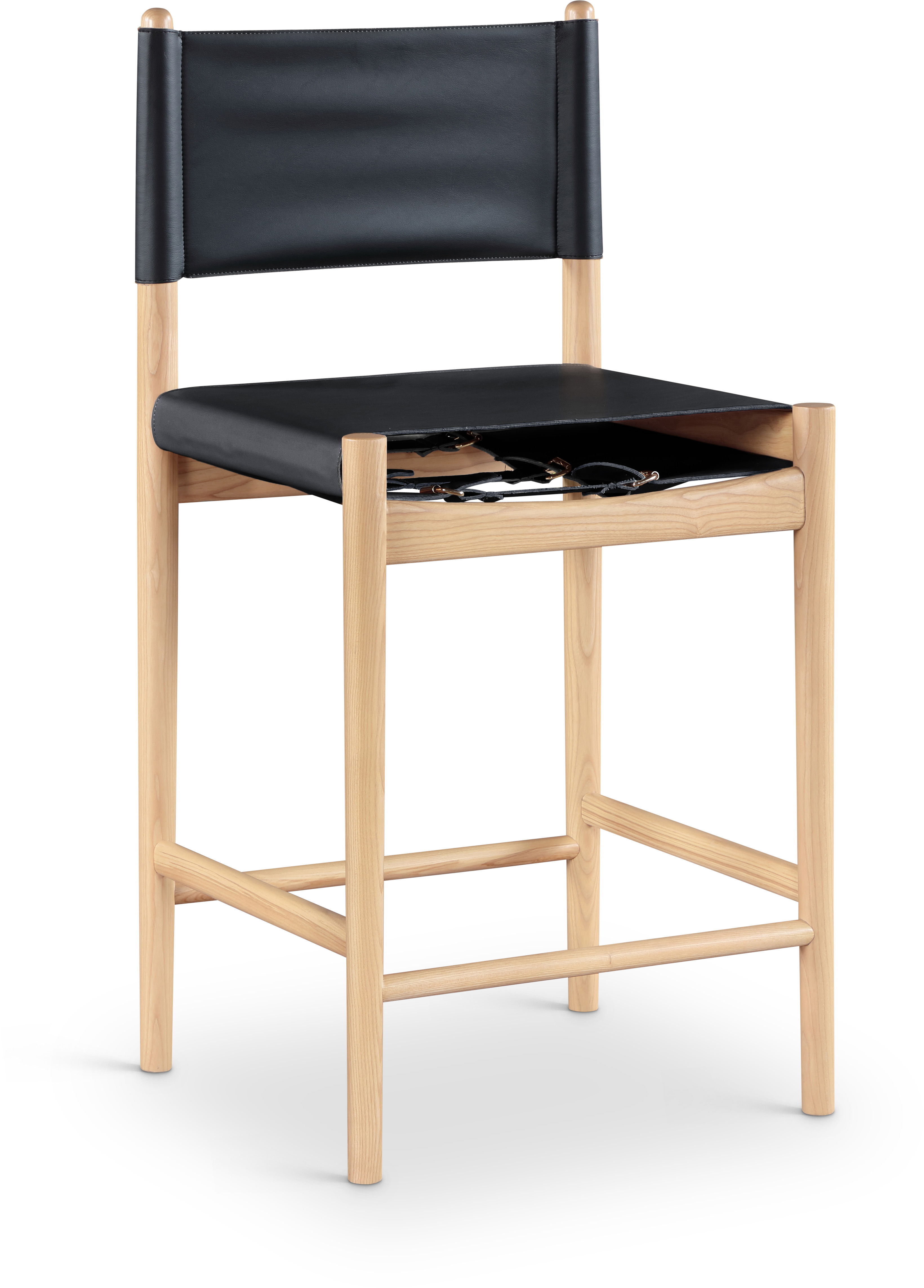 Rawlins - Vegan Leather Upholstered Counter Stool - Black