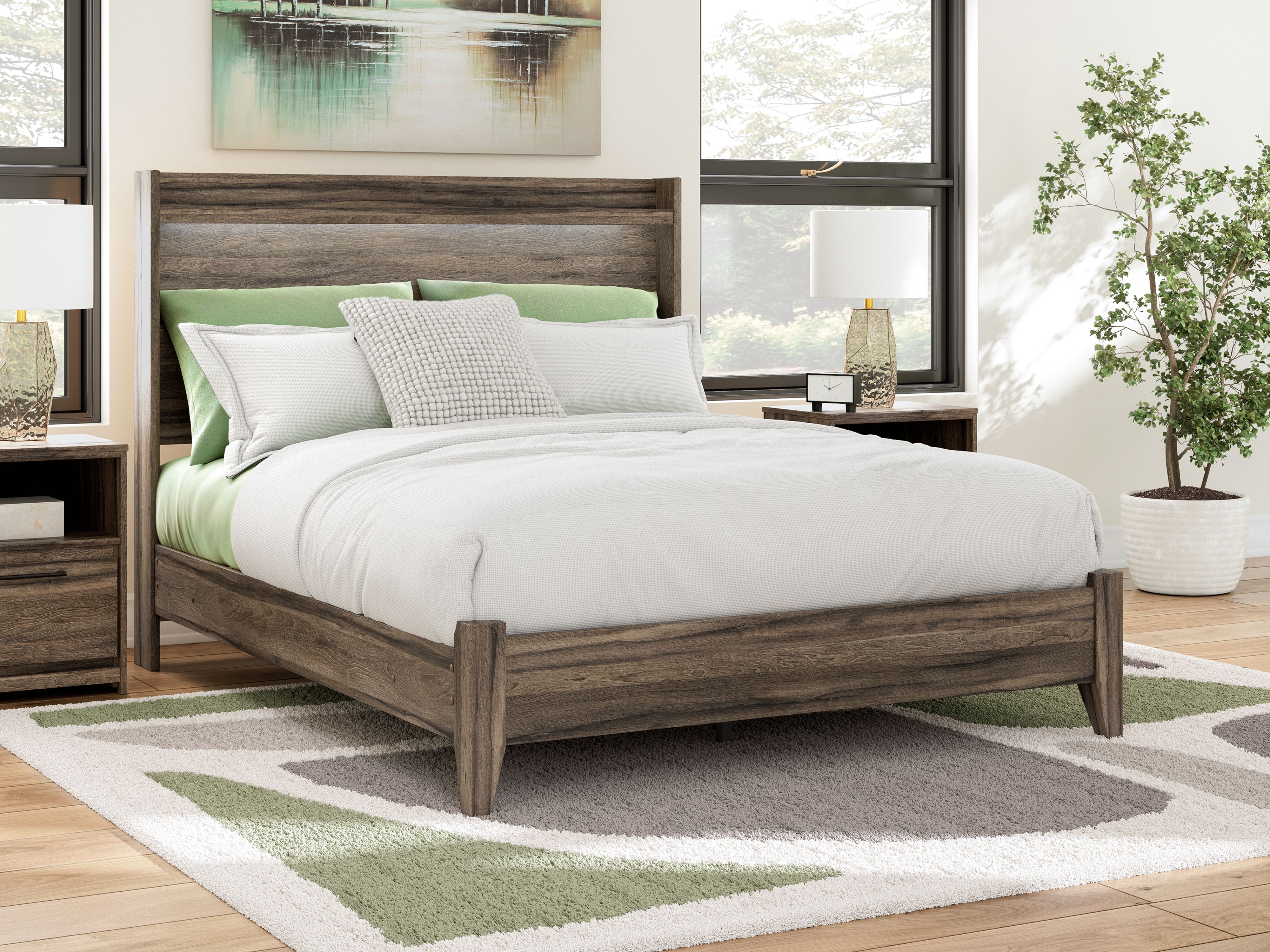 Elbrim - Queen Panel Bed - Brown