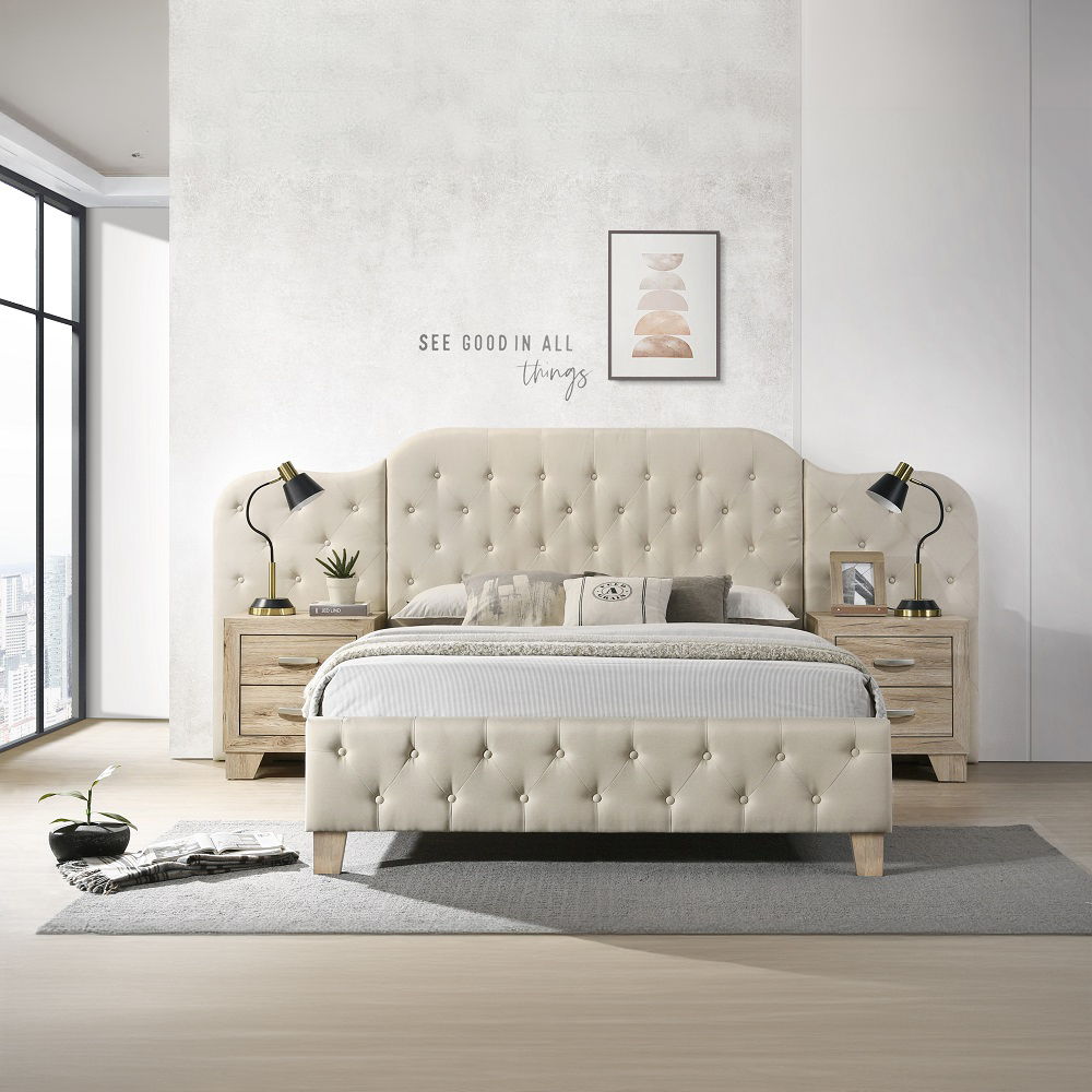 Ranallo - Queen Wall Bed - Beige Linen & Natural, beige, view 4