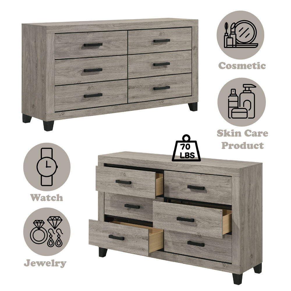 Mari - Dresser - Light Gray Finish, gray, view 5