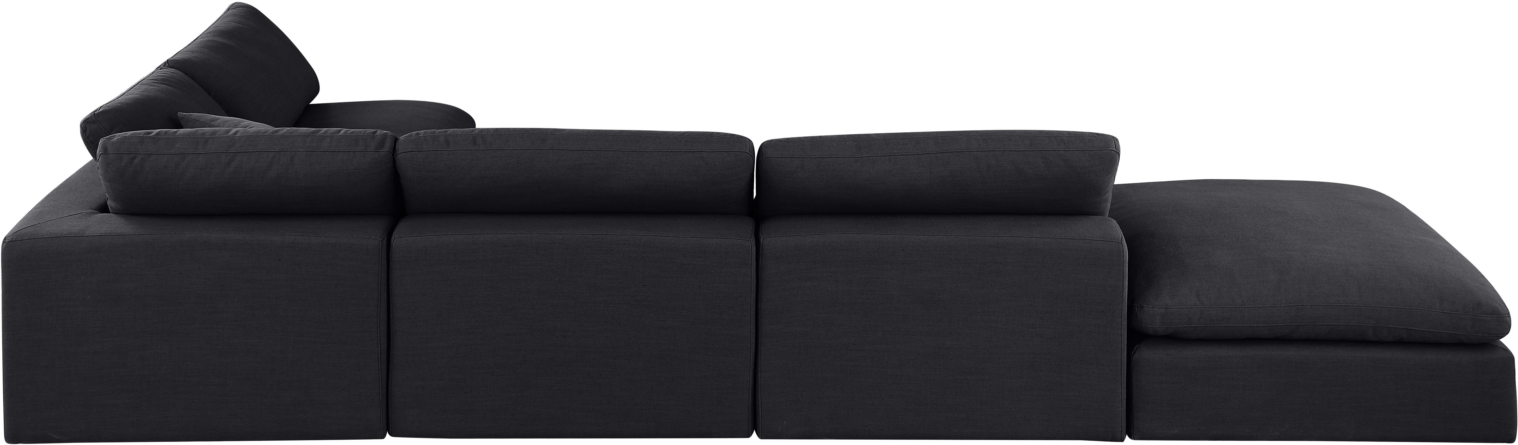 Comfy - 6 Piece Linen Modular Sectional - Charcoal