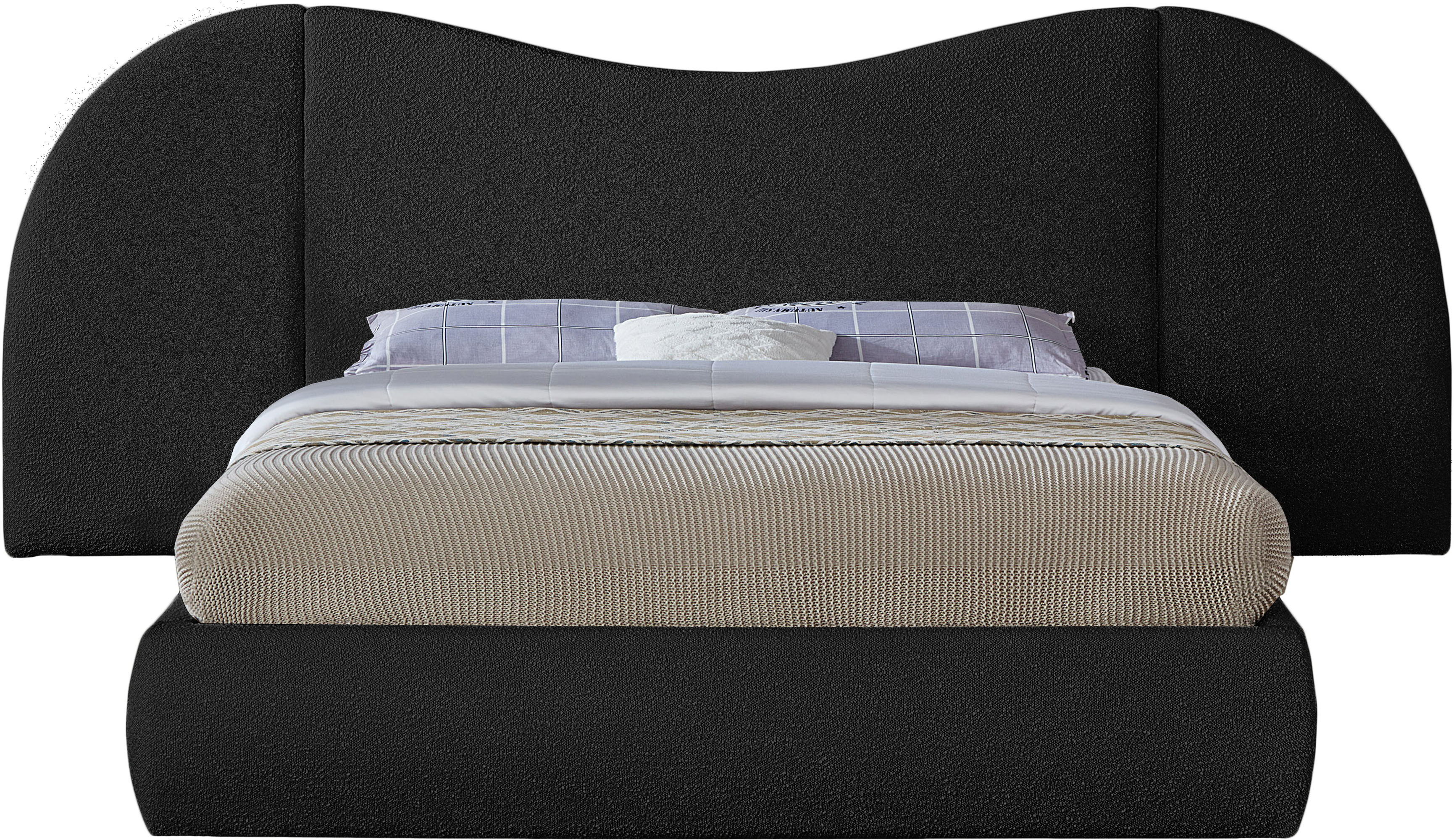 Everest - Boucle Fabric King Bed - Black