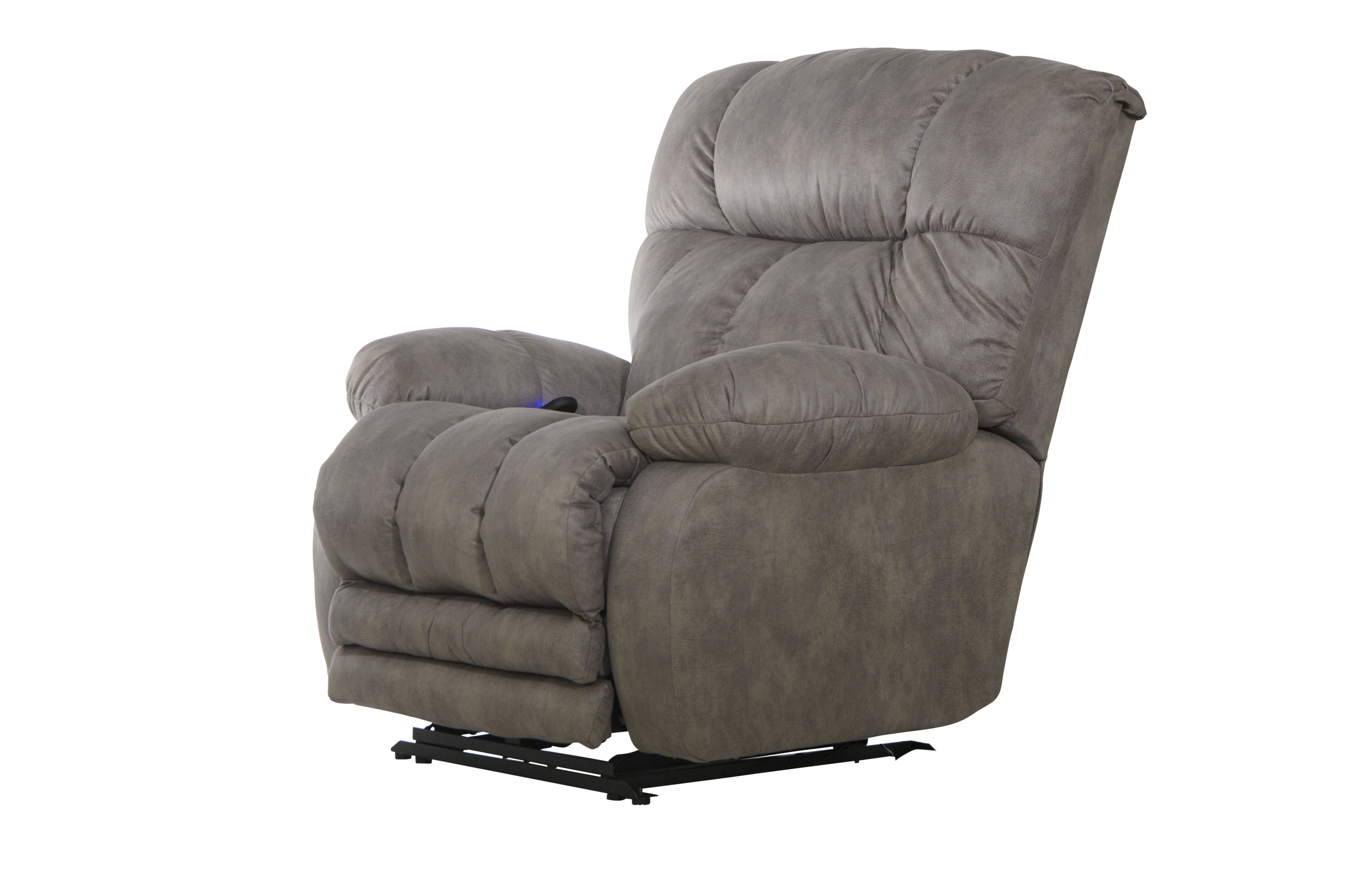 Dawkins - Power Lay Flat Reclining With Oversize Xtra Comfort Ottoman - Charcoal