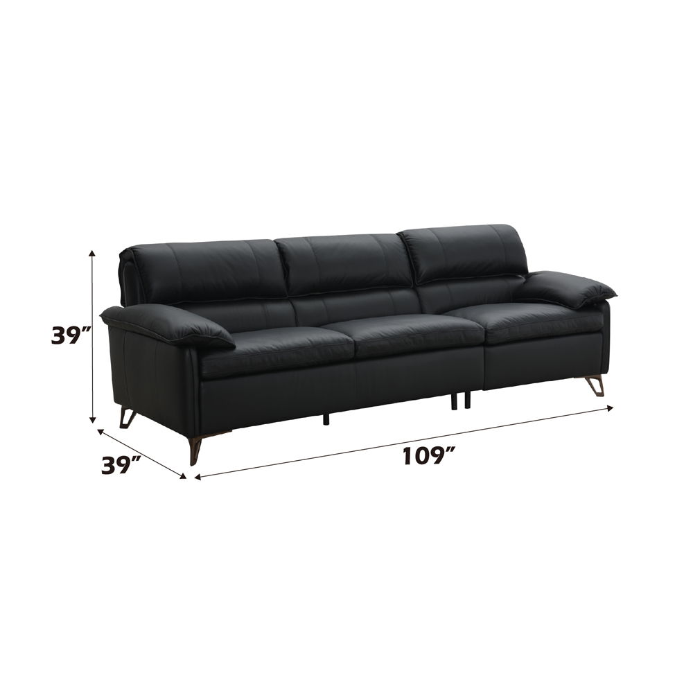 Eilene - Sofa - Black Top Grain Leather, black, view 6