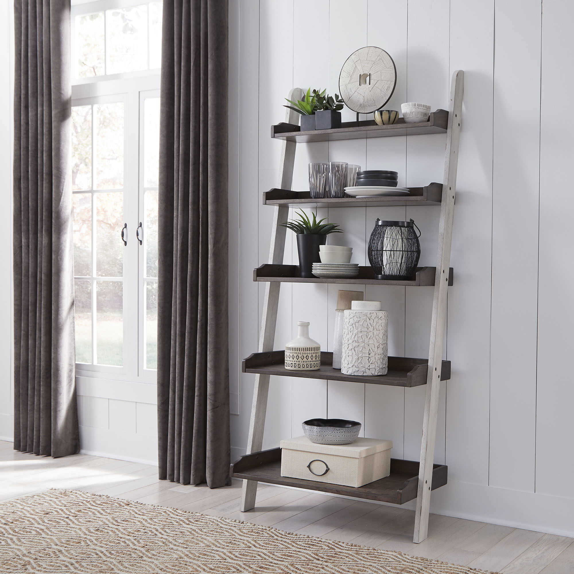Liberty Furniture Farmhouse - Leaning Bookcase - White