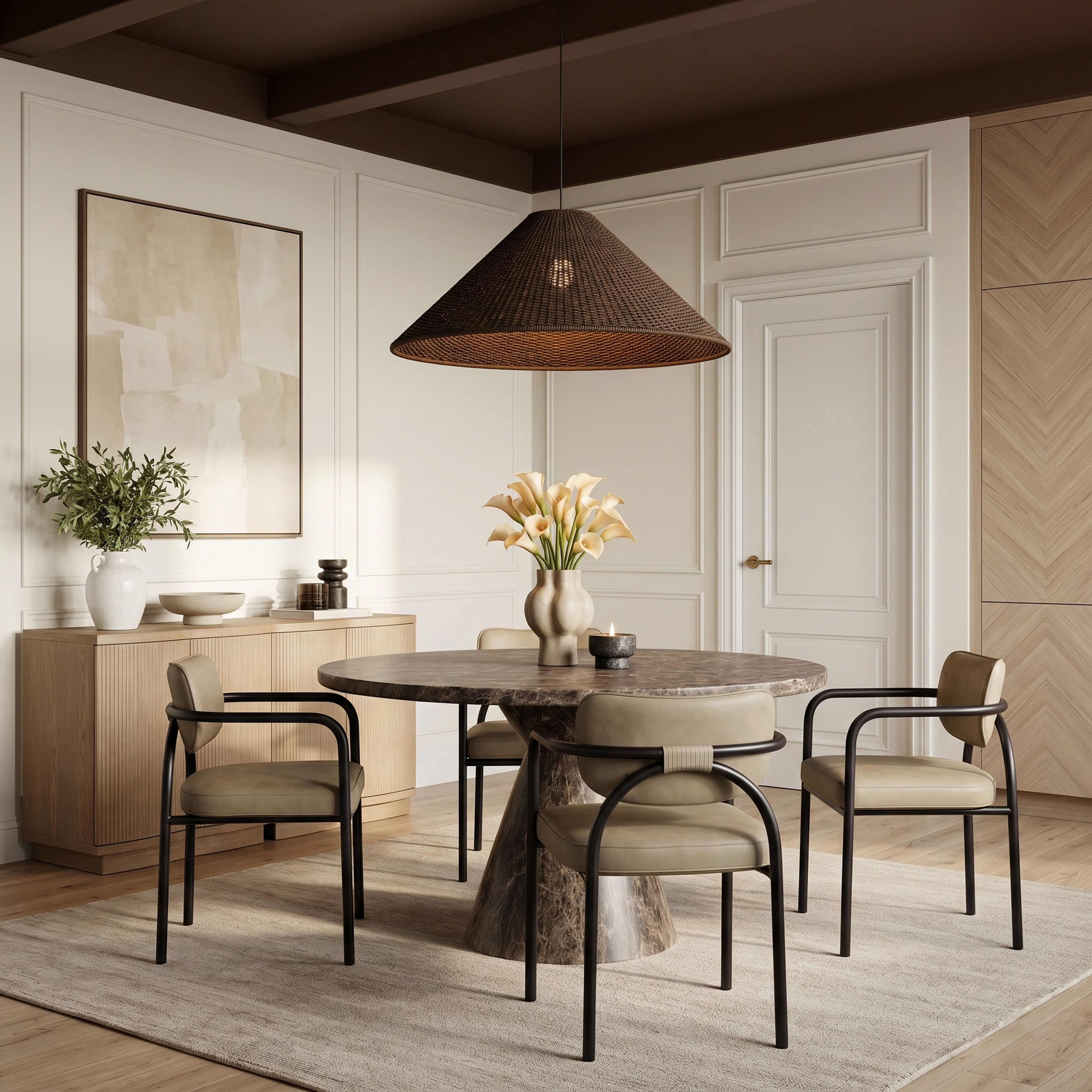 Serava - Vegan Leather Upholstered Dining Chair (Set of 2) - Taupe