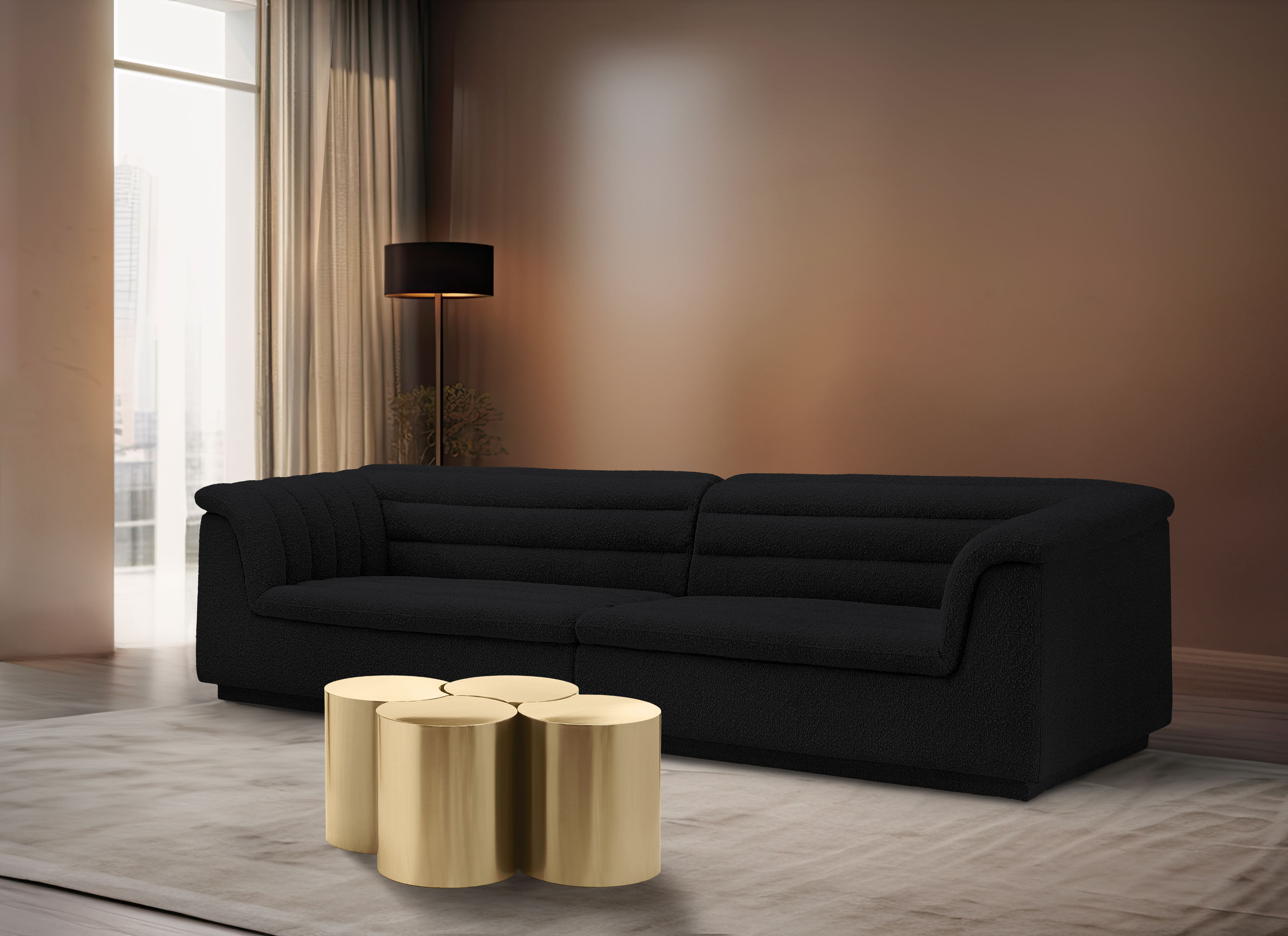 Dimple - 18" 4 Piece Modular Coffee Table - Gold