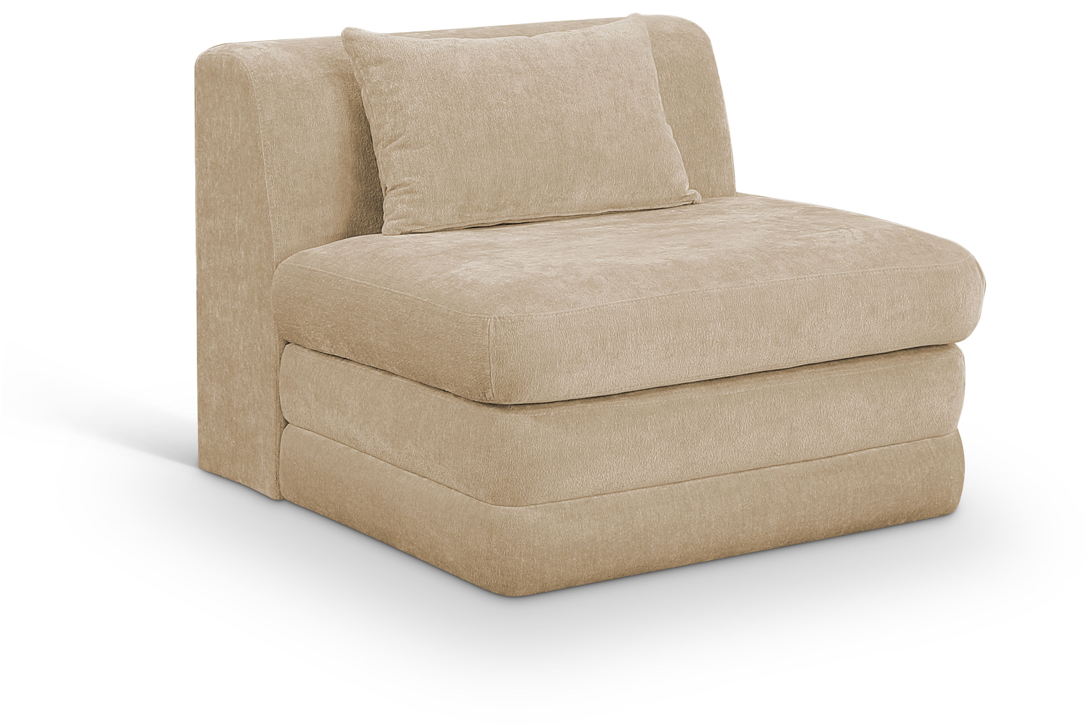Chenille Fabric Upholstered Modular Armless Chair