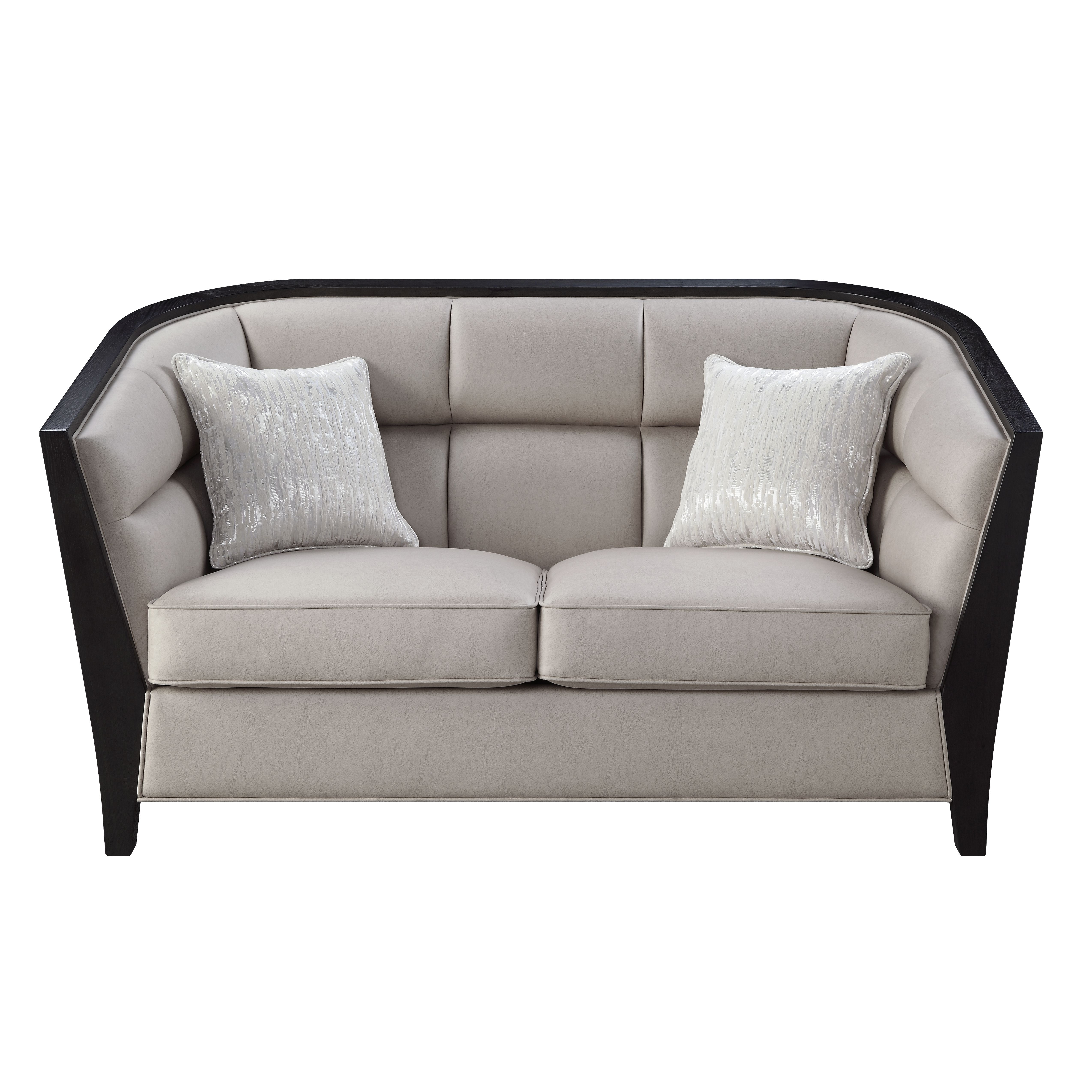 Zemocryss - Loveseat With 2 Pillows - Beige Fabric, beige, view 2