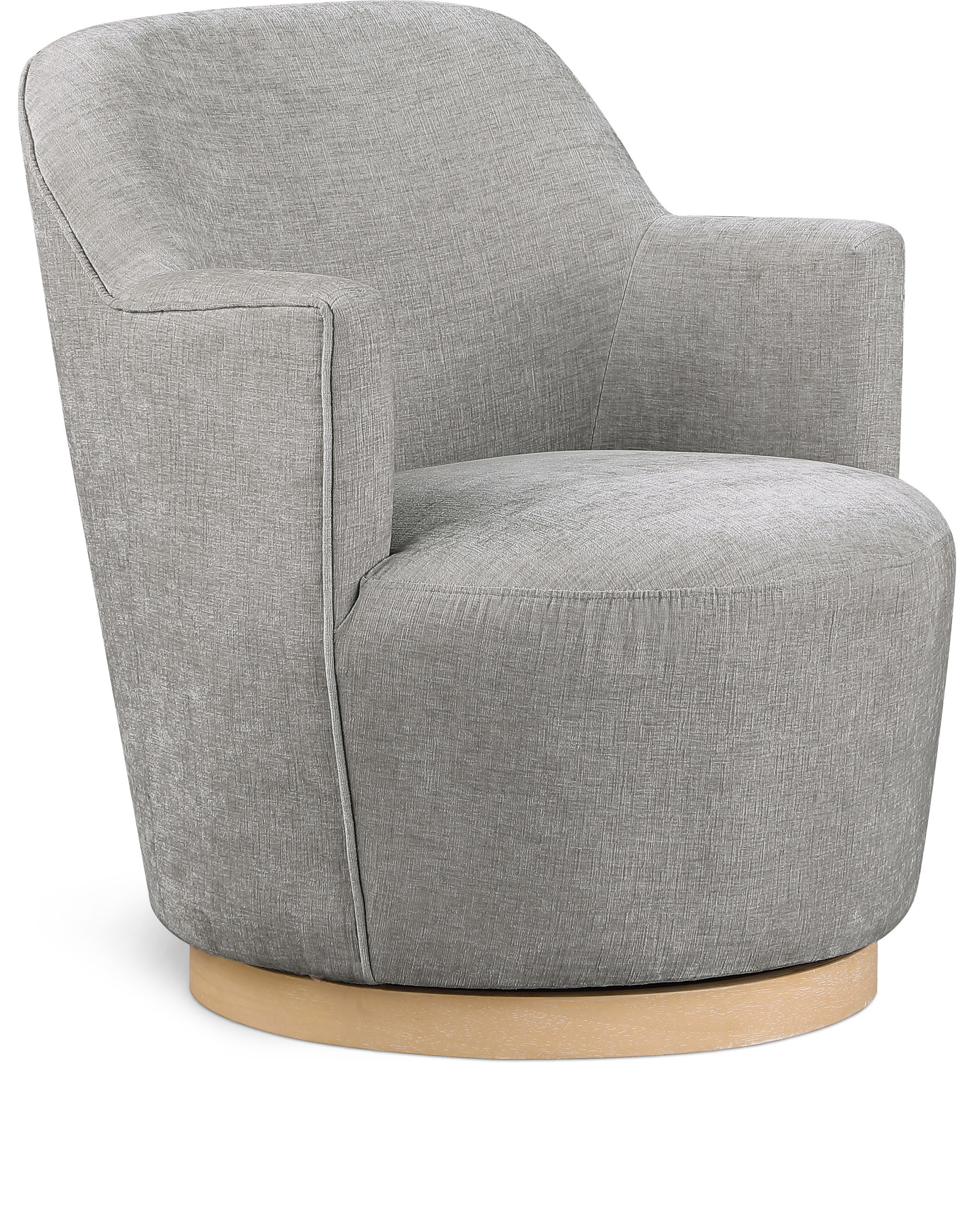Clarita - Chenille Swivel Accent Chair - Light Gray