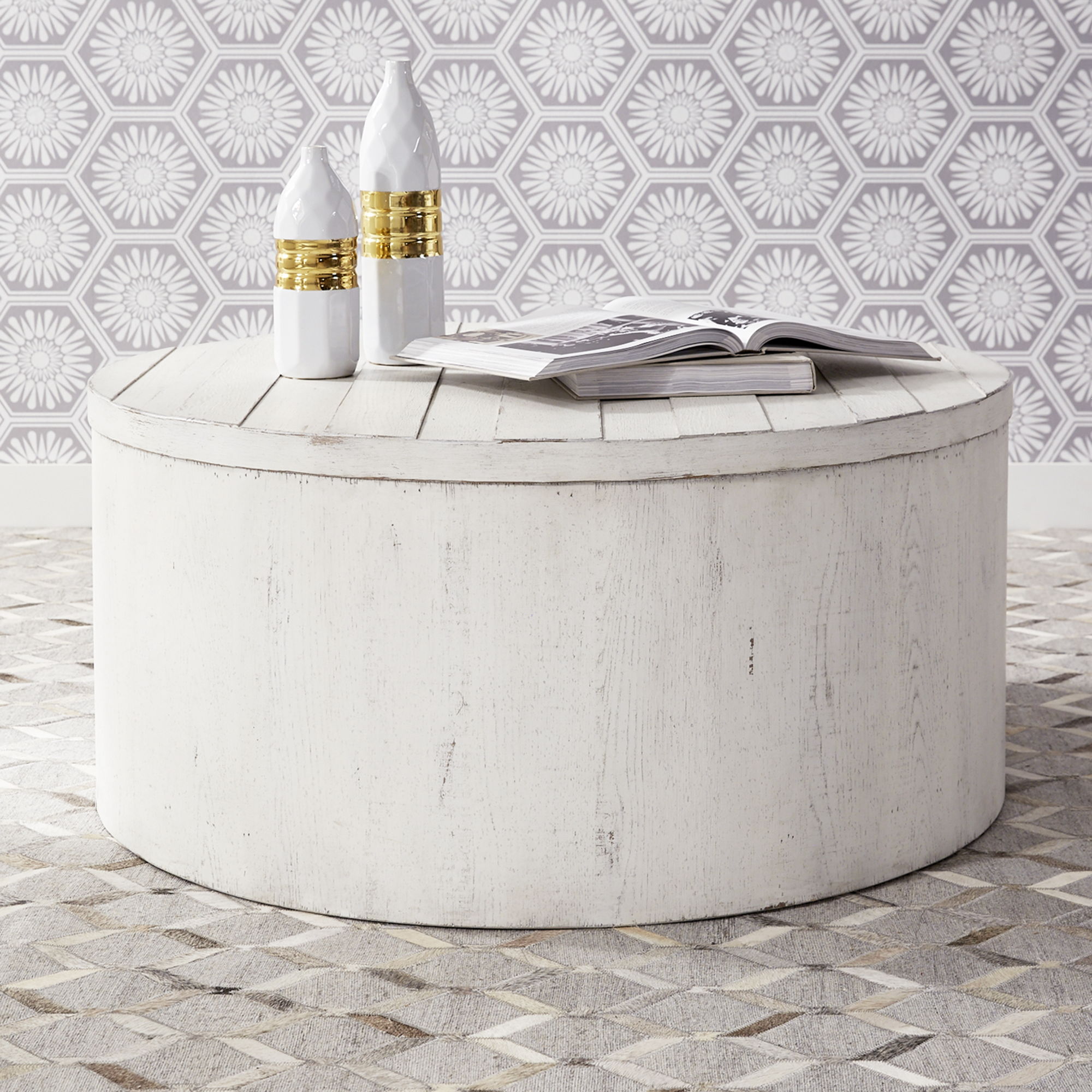 Liberty Furniture Modern Farmhouse - Drum Cocktail Table - White