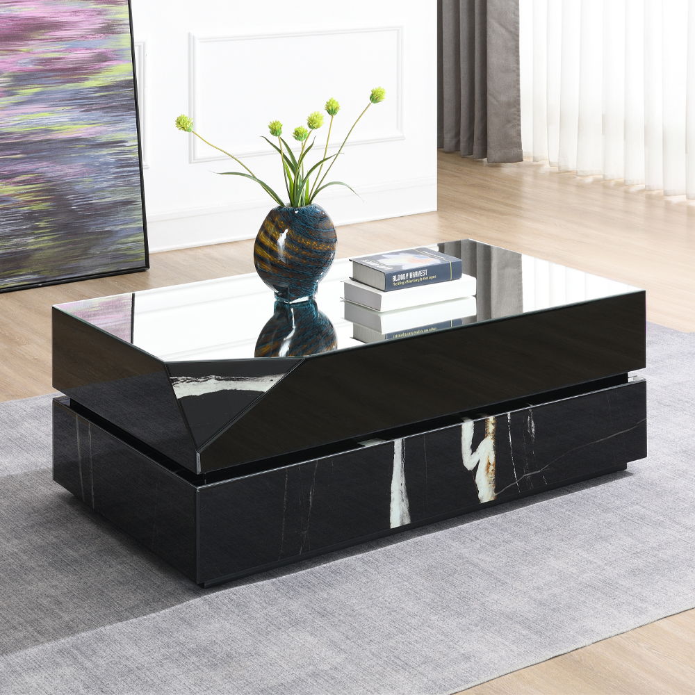 Drisana - Coffee Table - Black Mirrored, black, view 7