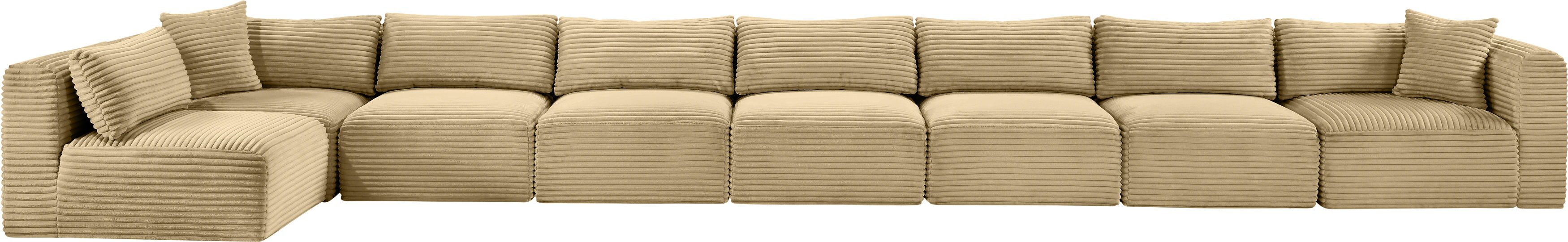 Shaggy - 8 Piece Modular Sectional - Camel