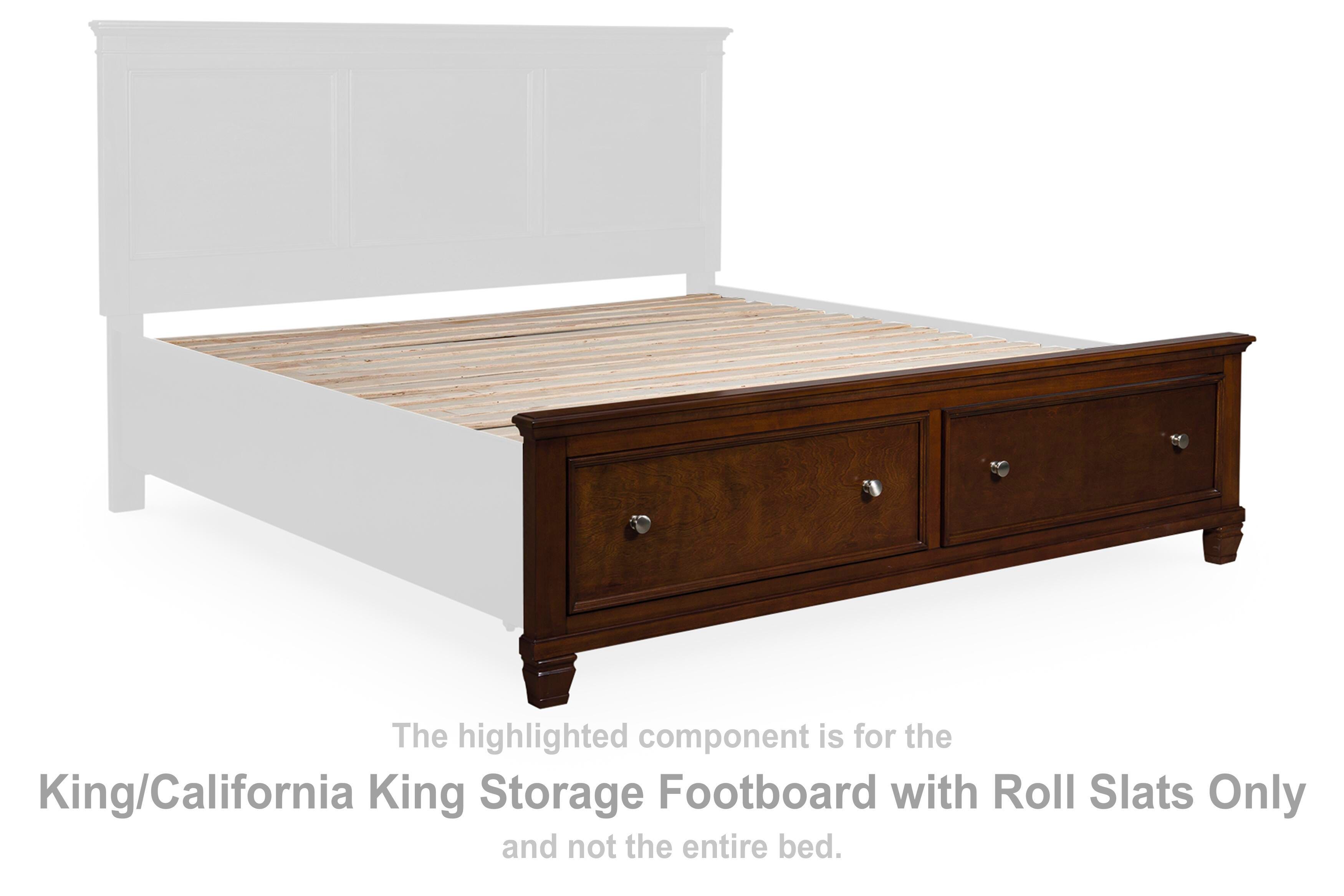 Danabrin – King/California King Storage Footboard With Roll Slats – Brown