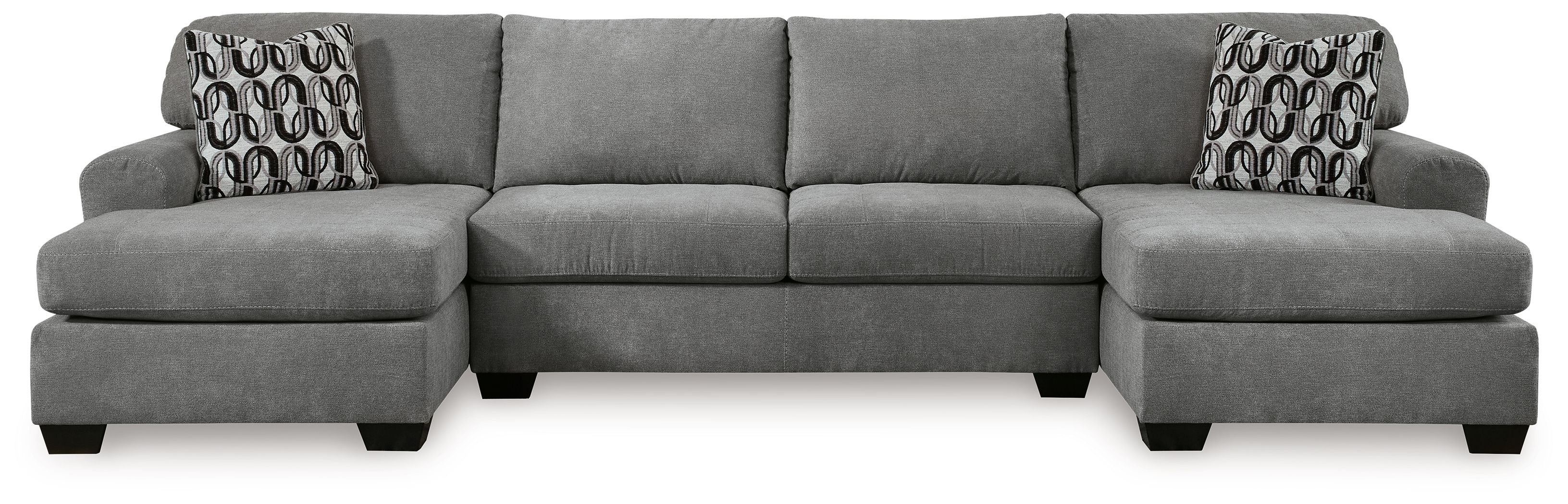 Birkdale Court - 3-Piece Sectional With LAF And RAF Corner Chaises - Gray