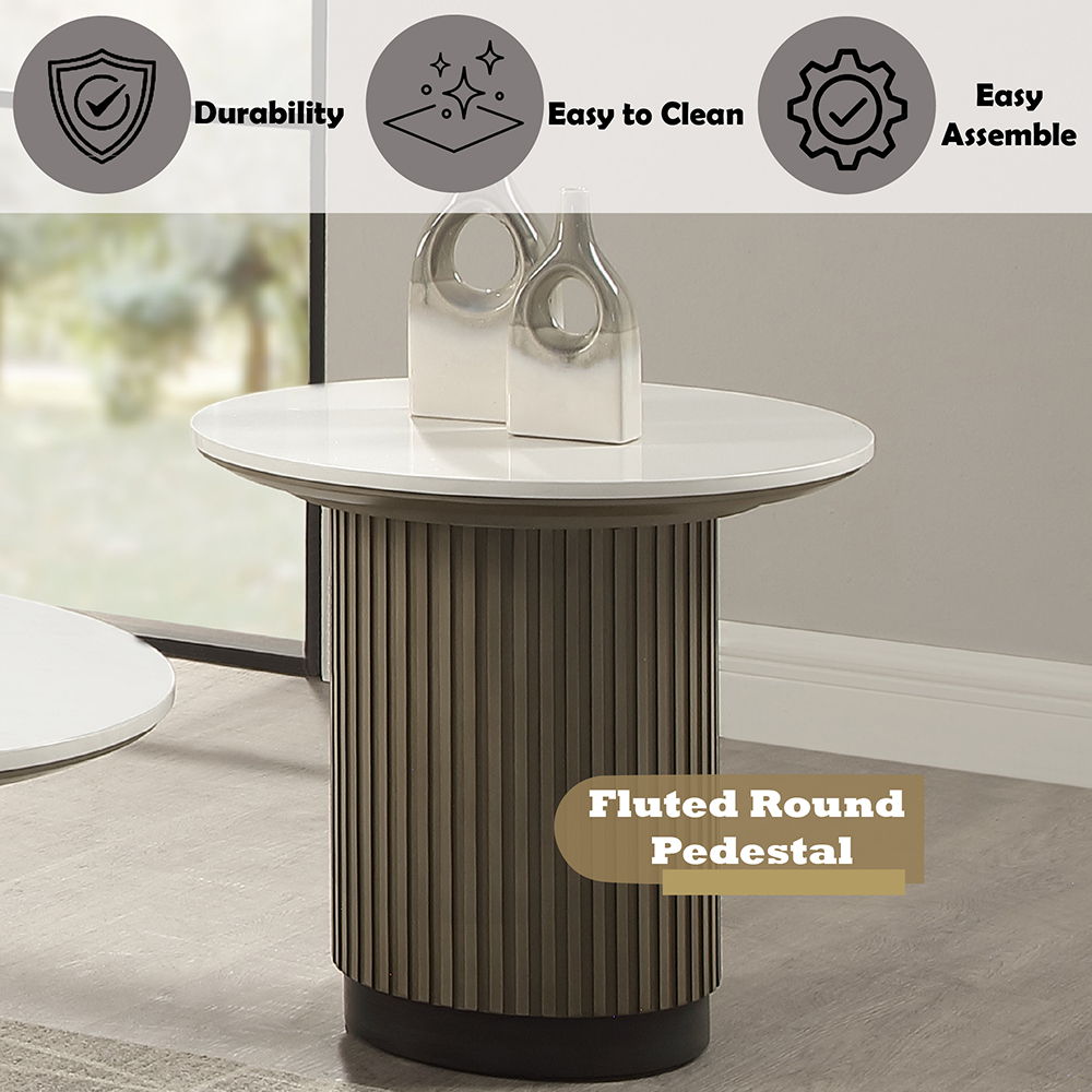 Clayten - End Table - Engineered Top & Light Oak, light brown, view 4