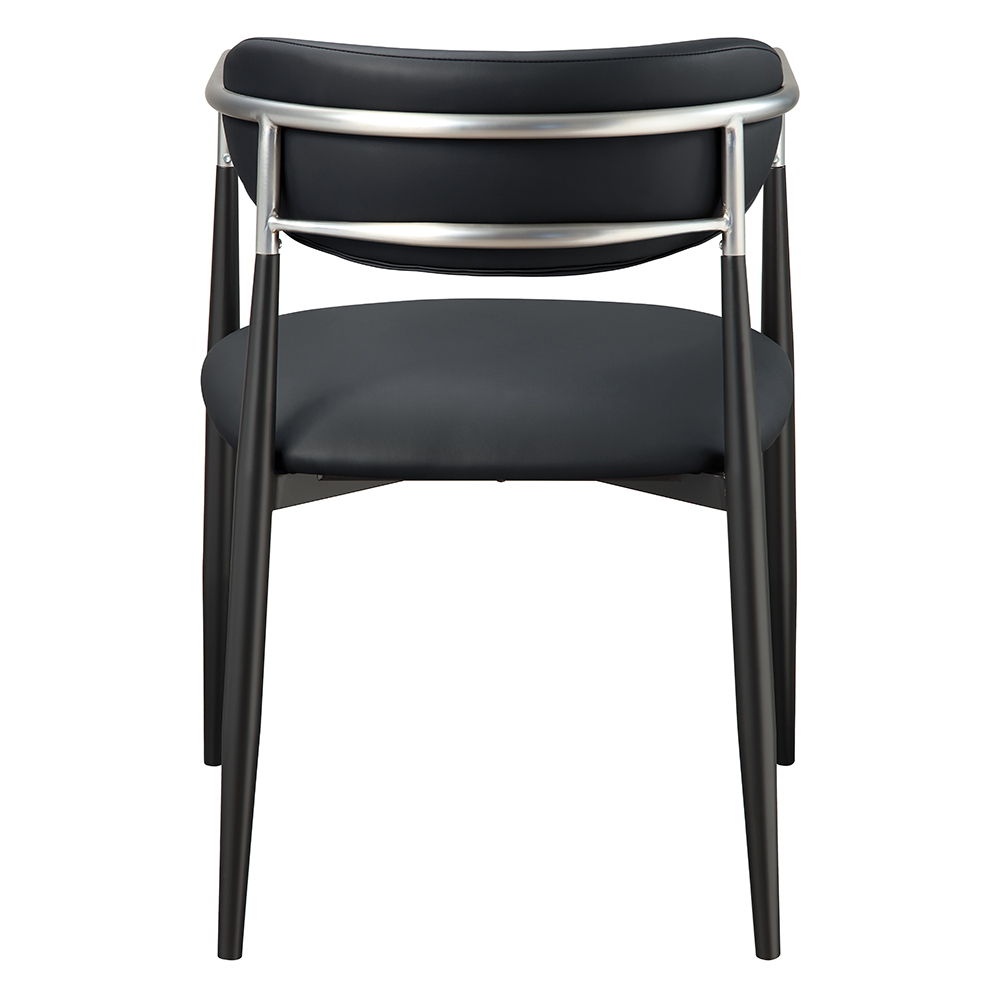 Gavan - Arm Chair (Set of 2) - Black Synthetic Leather, black, view 3