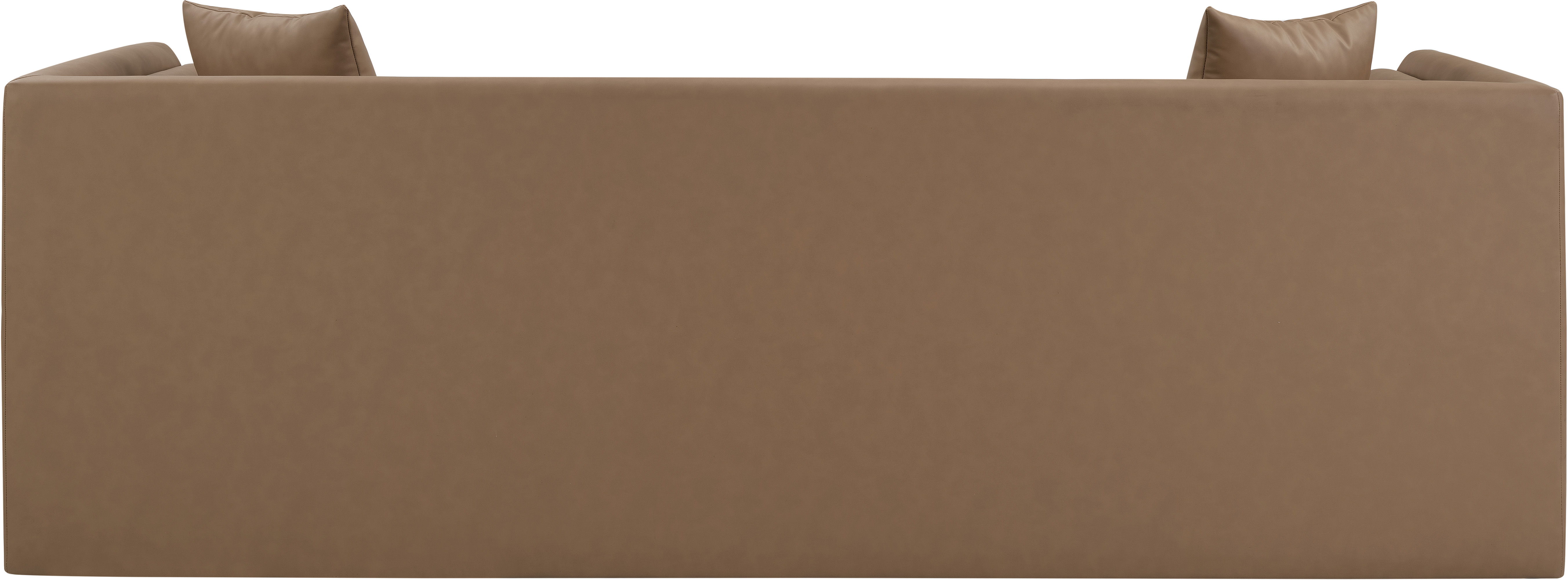Everett - Vegan Leather 88.5" Upholstered Sofa - Brown