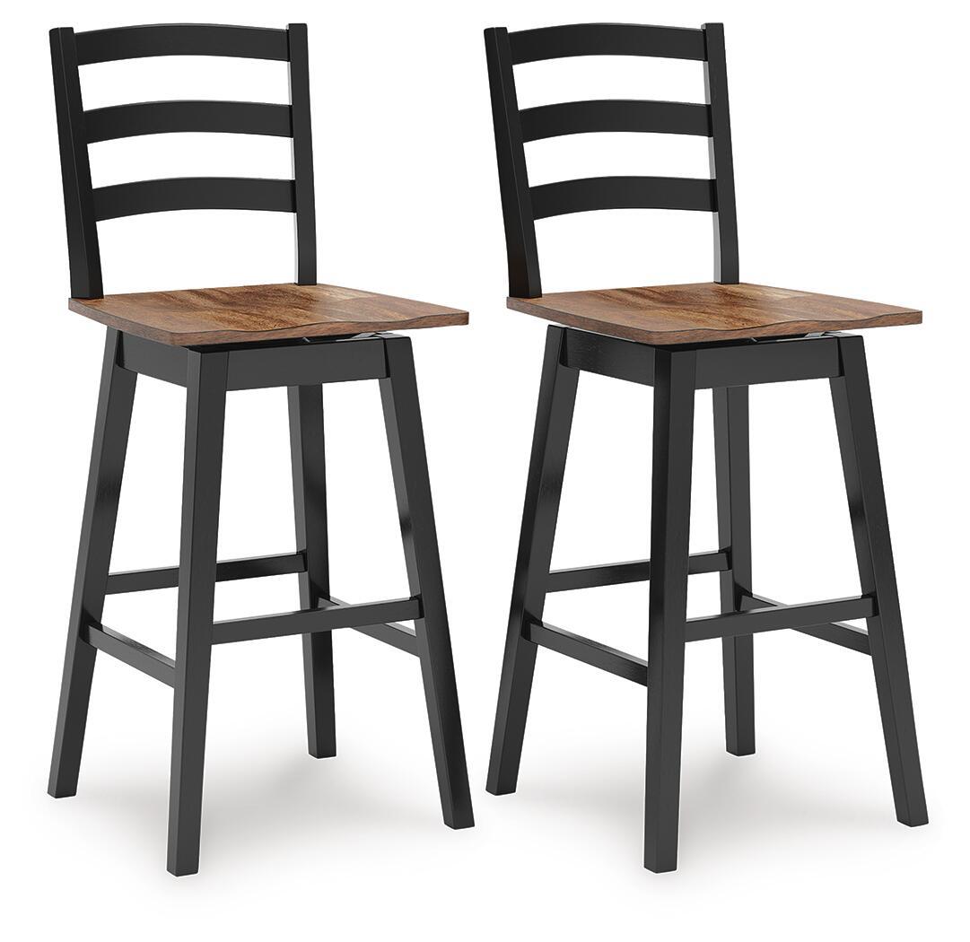 Wildenauer - Tall Swivel Barstool (Set of 2) - Brown / Black
