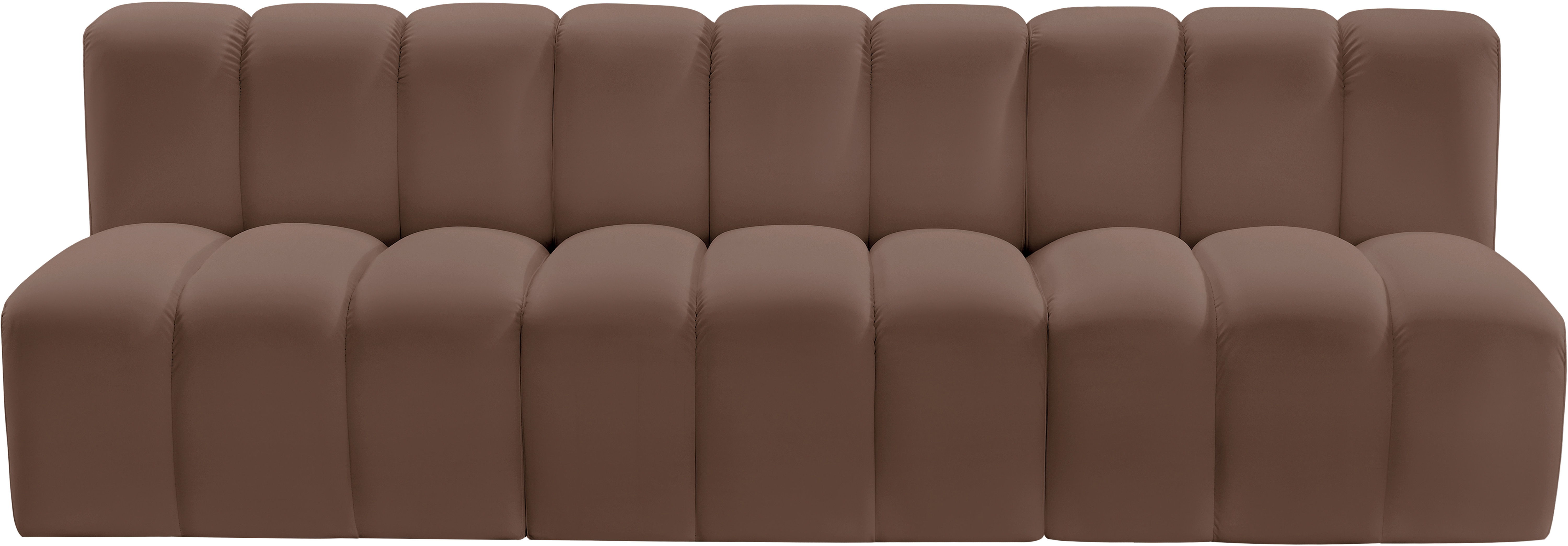 Arc - Faux Leather 3 Pieces Modular Sofa - Brown