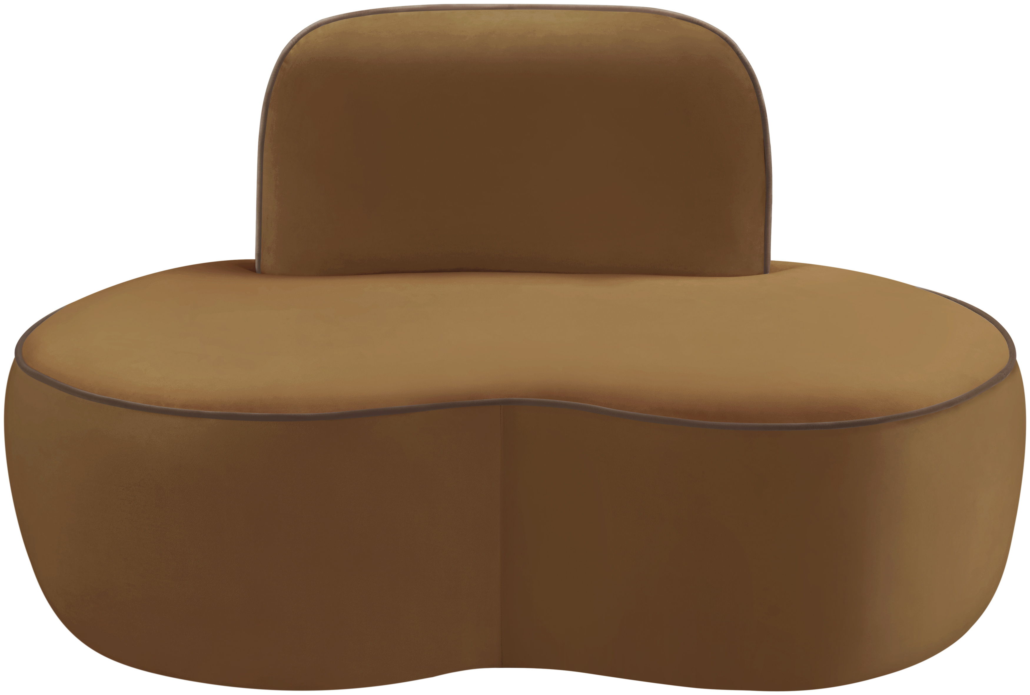 Swerve - Velvet Upholstered Chair - Saddle