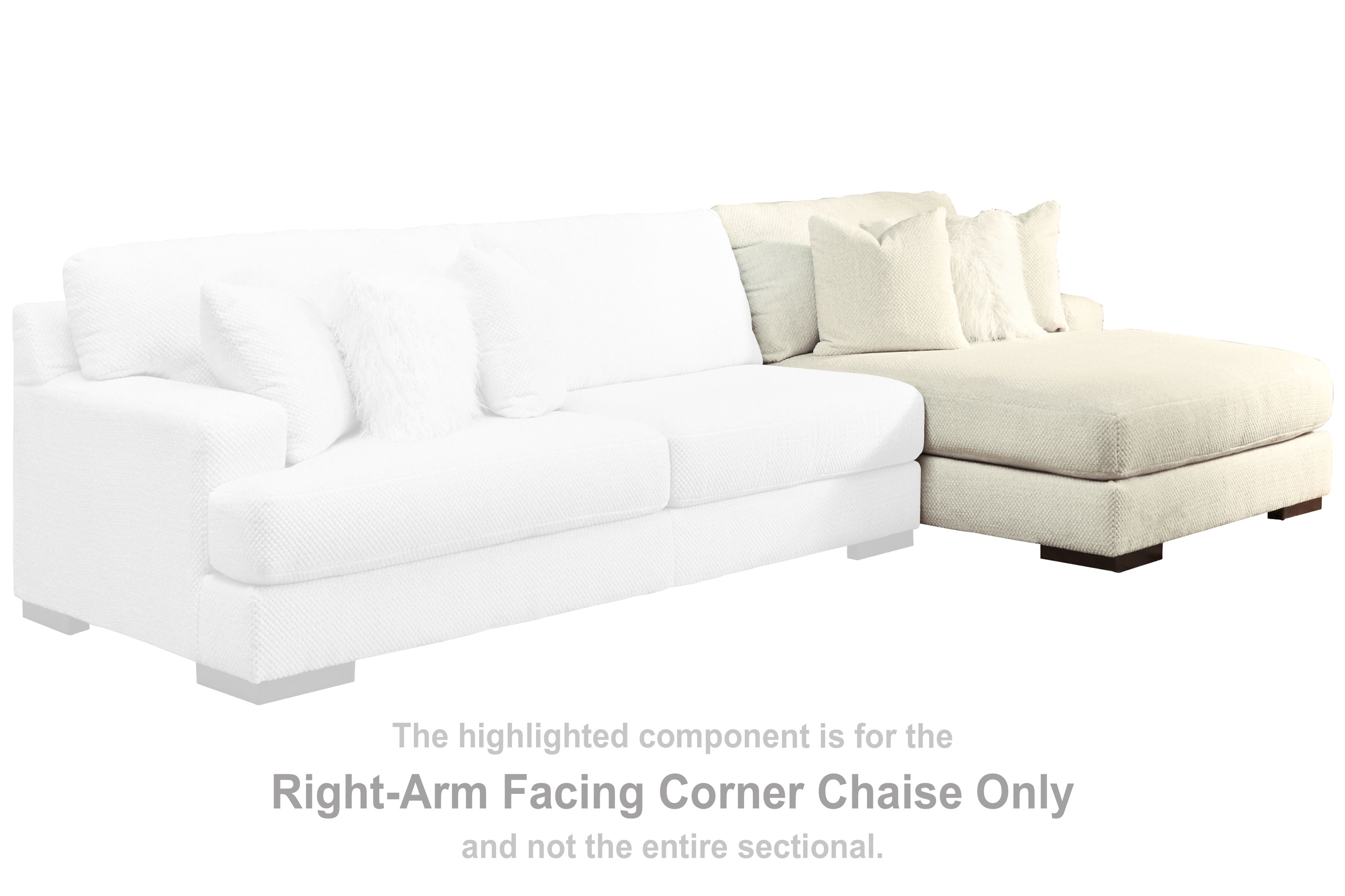 Zada Ivory Raf Corner Chaise New Lots Furniture Online Store