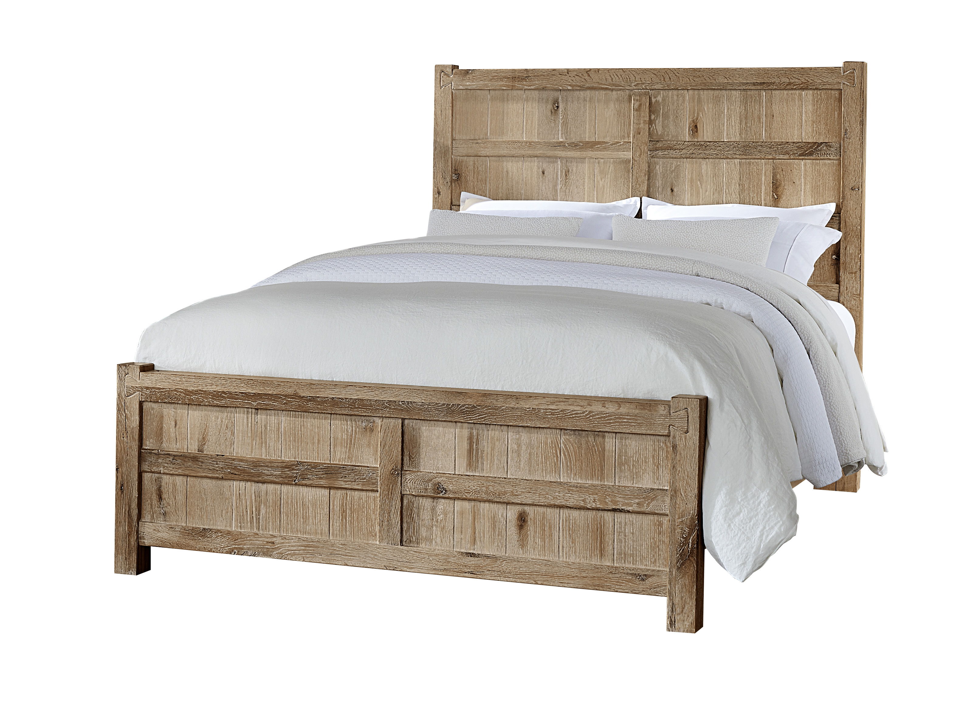 Vaughan-Bassett Dovetail - King Board & Batten Bed - Sun Bleached White