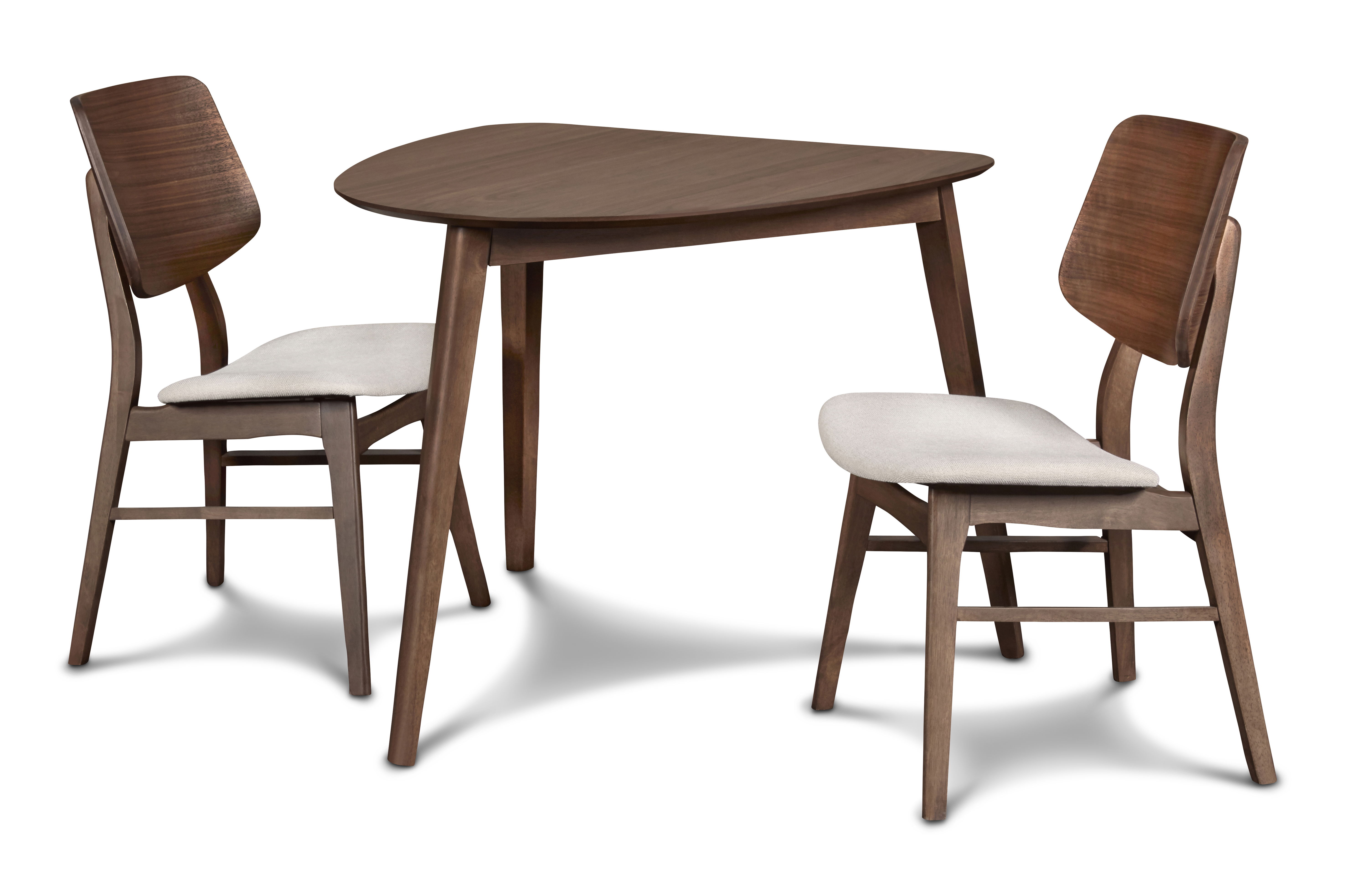 Oscar - Corner Table & 2 Chairs - Walnut