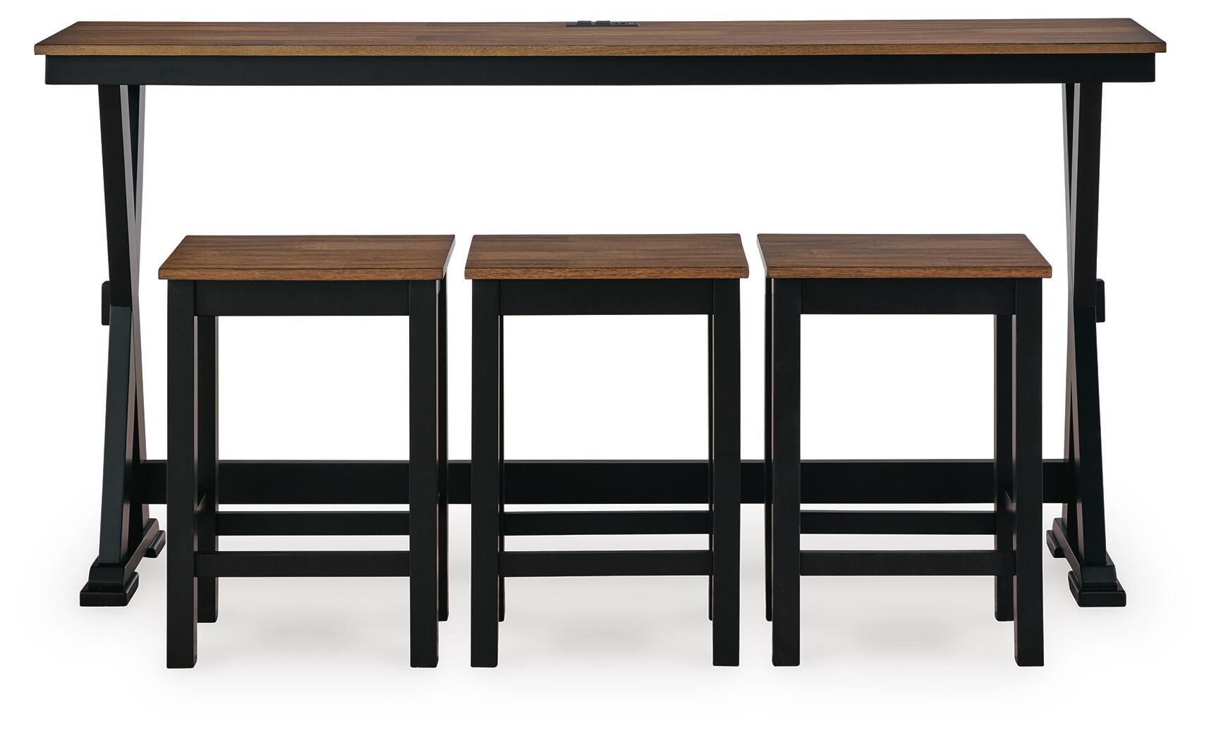 Ashley Furniture Wildenauer - Rectangular Dining Room Counter Table Set (Set of 4) - Brown / Black - Image 3