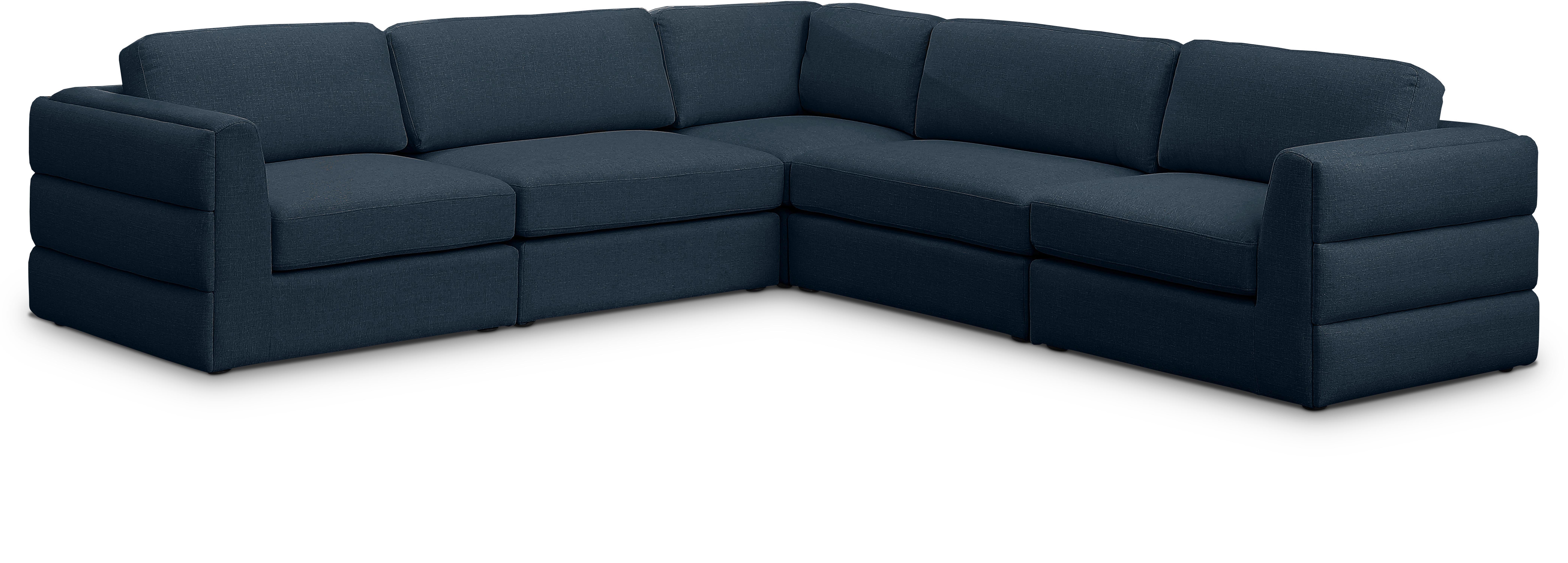 Beckham - 5 Piece Modular Corner Sectional - Navy