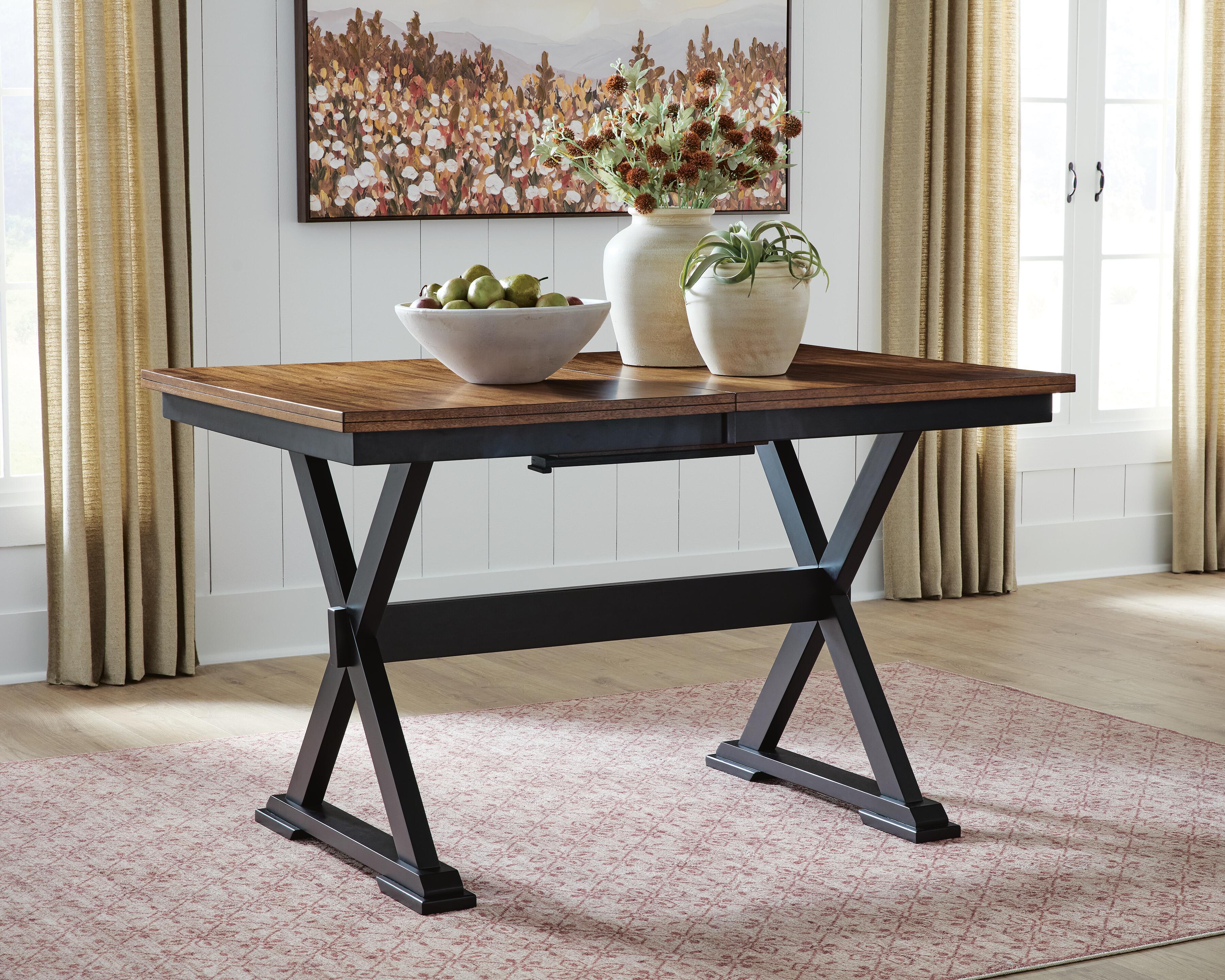 Ashley Furniture Wildenauer - Dining Room Counter Butterfly Extension Table - Brown / Black - Image 5