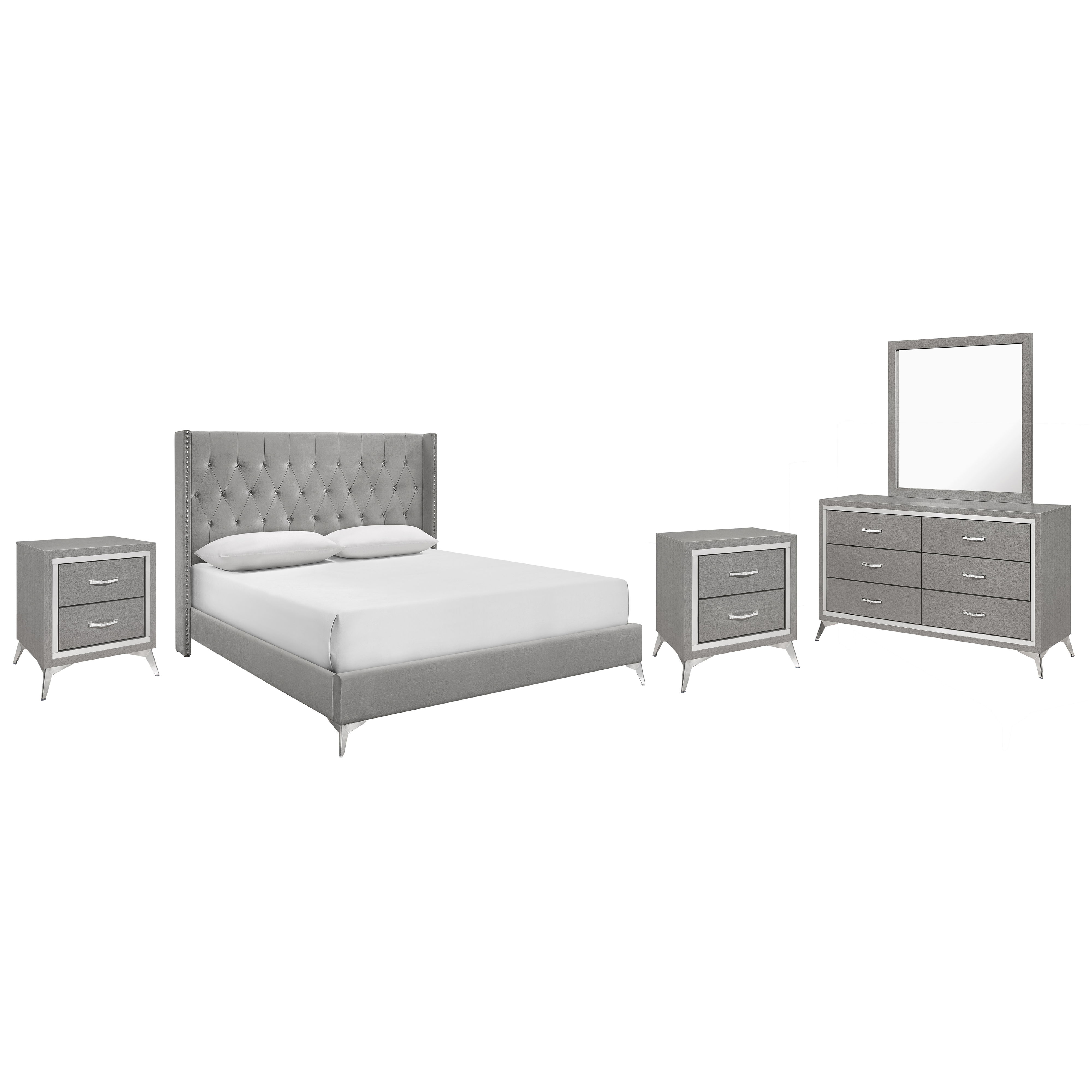 Eastern King · 5 Pc · Bed & Dresser & Mirror & 2 Nightstands