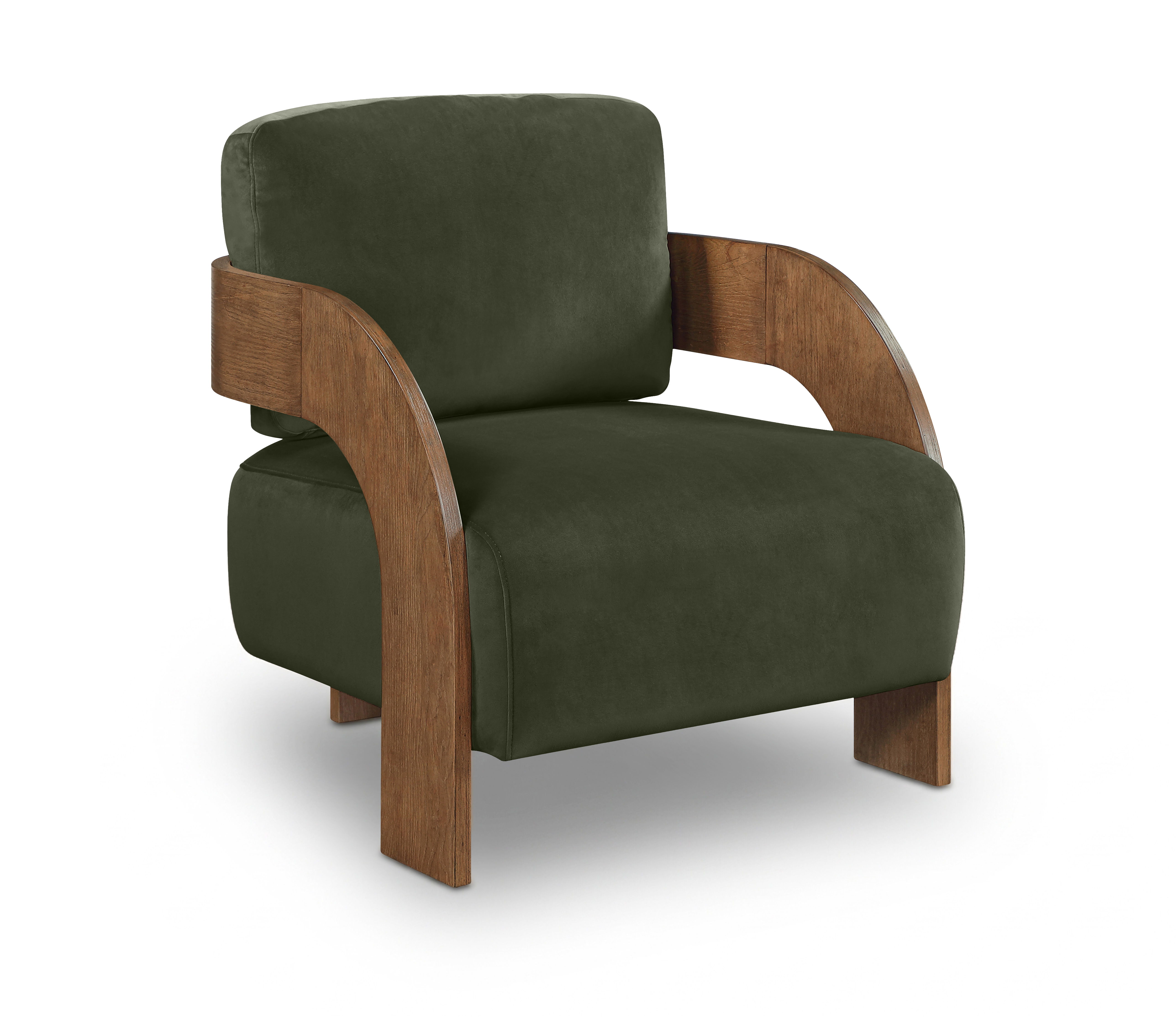 Cedra - Velvet Performance Fabric Upholstered Accent Chair - Green