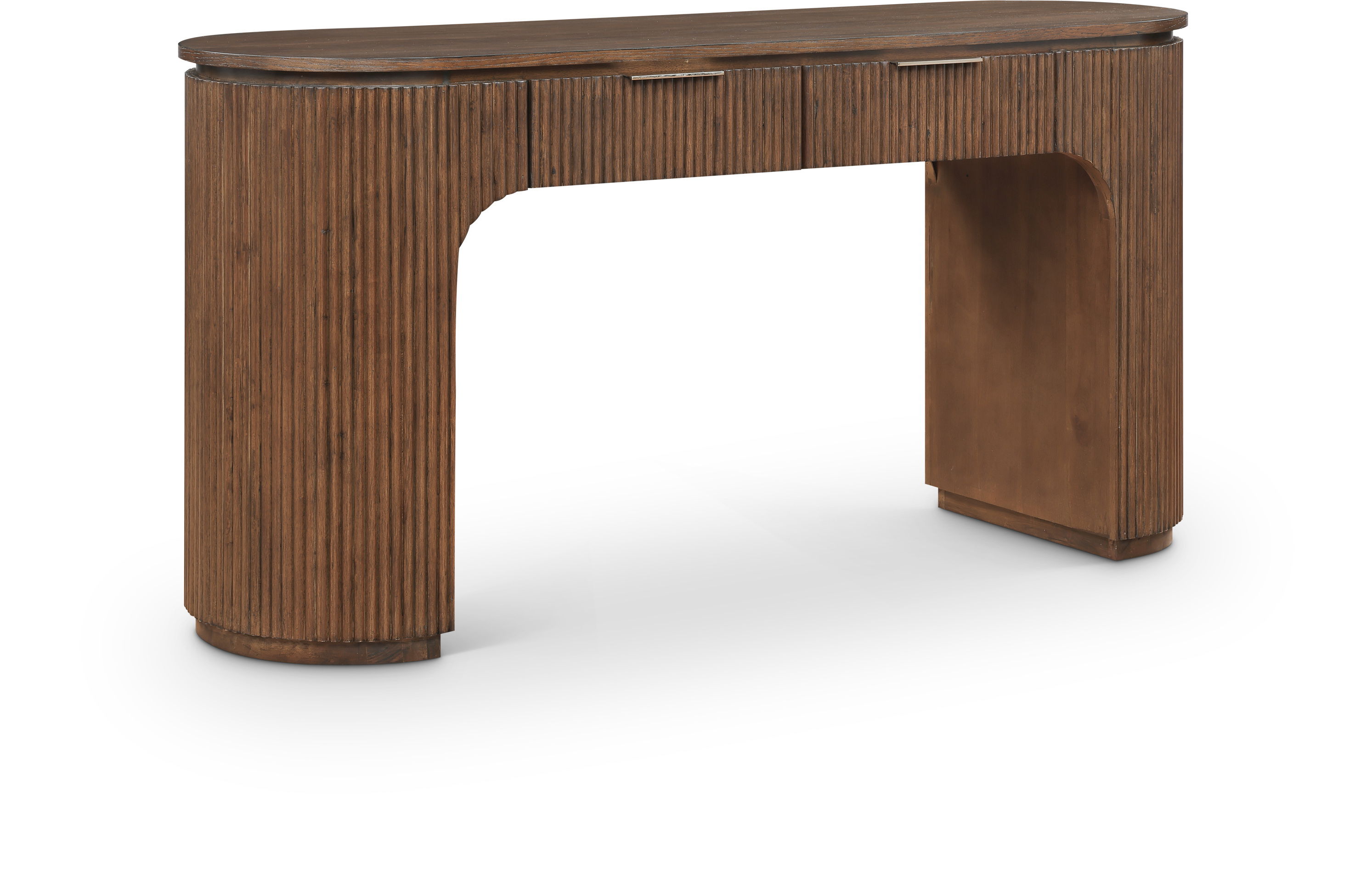 Astrid - Solid Wood And Oak Veneer Desk - Brown