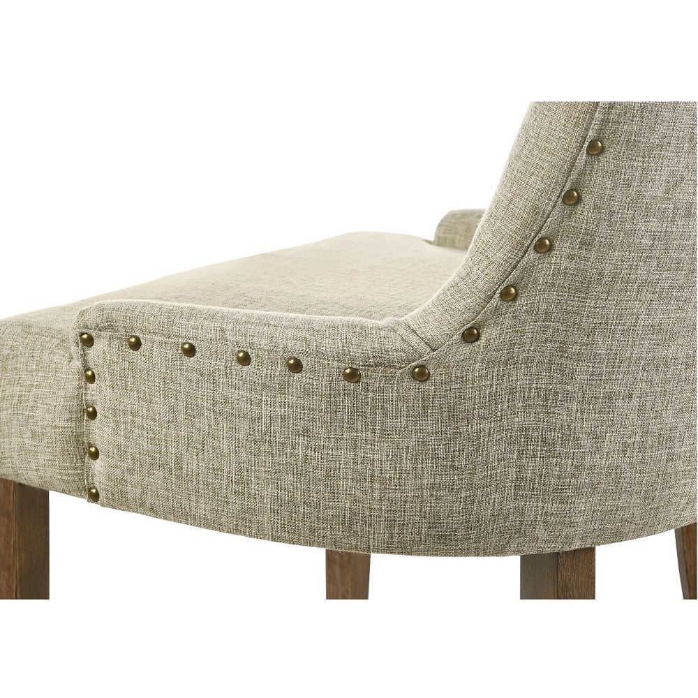 Yotam - Side Chair (Set of 2) - Beige Fabric & Salvaged Oak, beige, view 5
