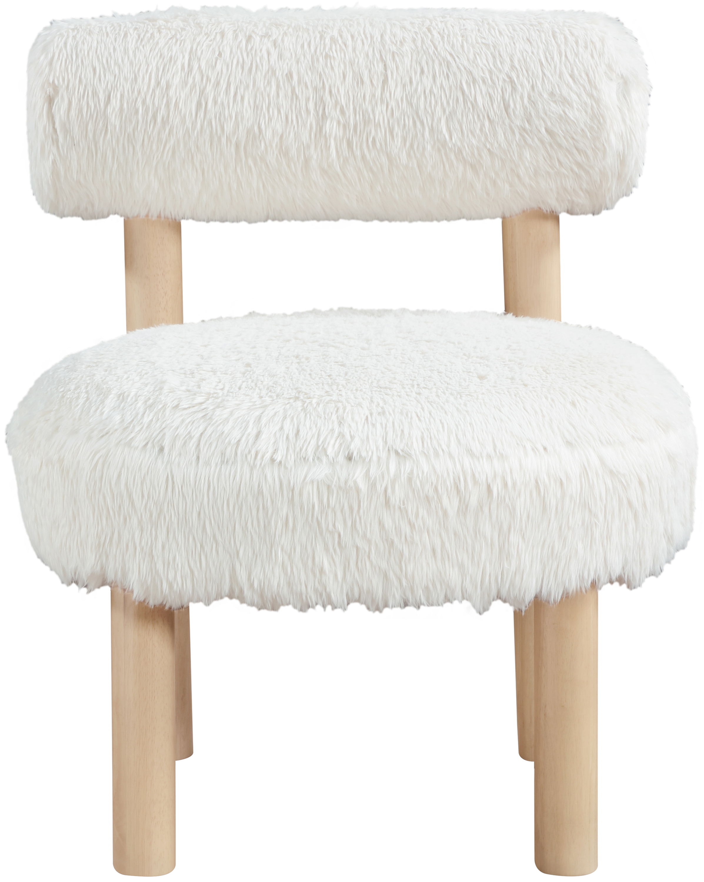Ambre - Vegan Shearling Fabric Accent Chair - Cream