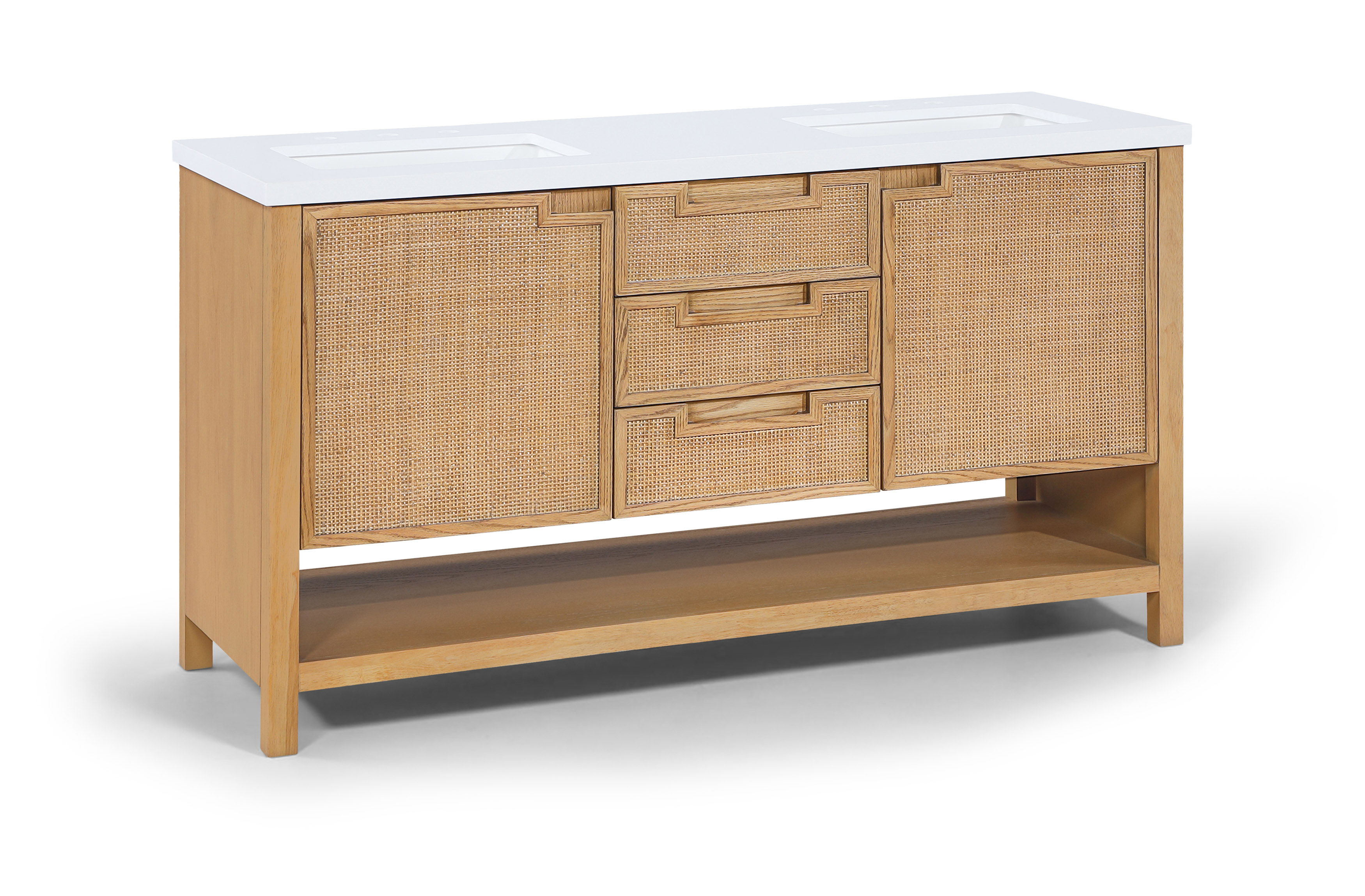 Soren - 60'' Bathroom Vanity - Natural / White