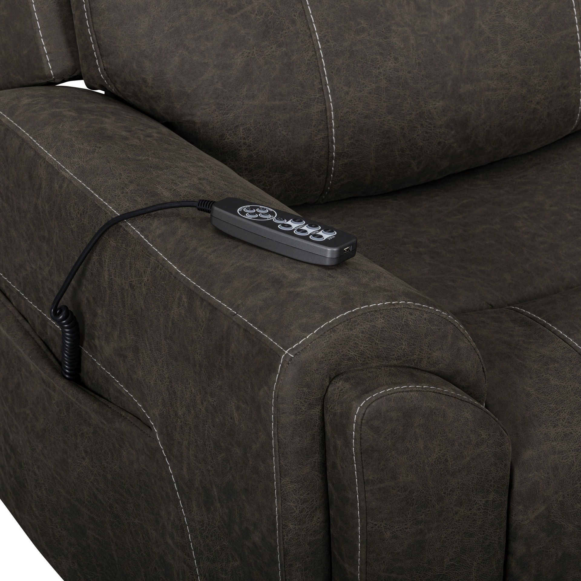 Gaia - Auto Glider Recliner With Power Headrest & Footrest - Sable, dark brown, view 7