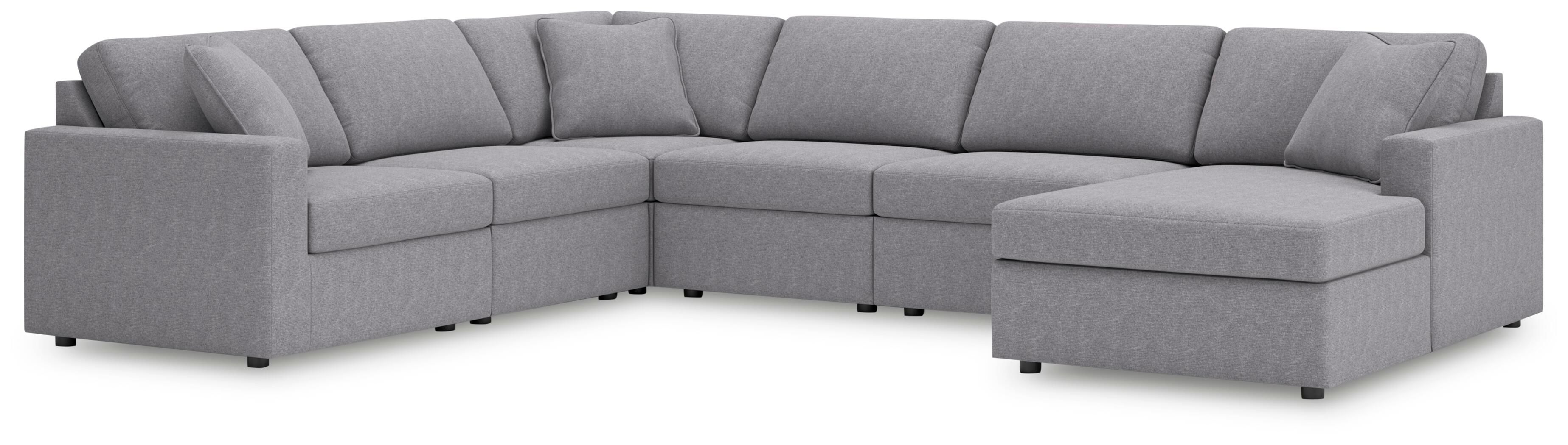 Modmax – 6-Piece Sectional With Raf Corner Chaise – Granite