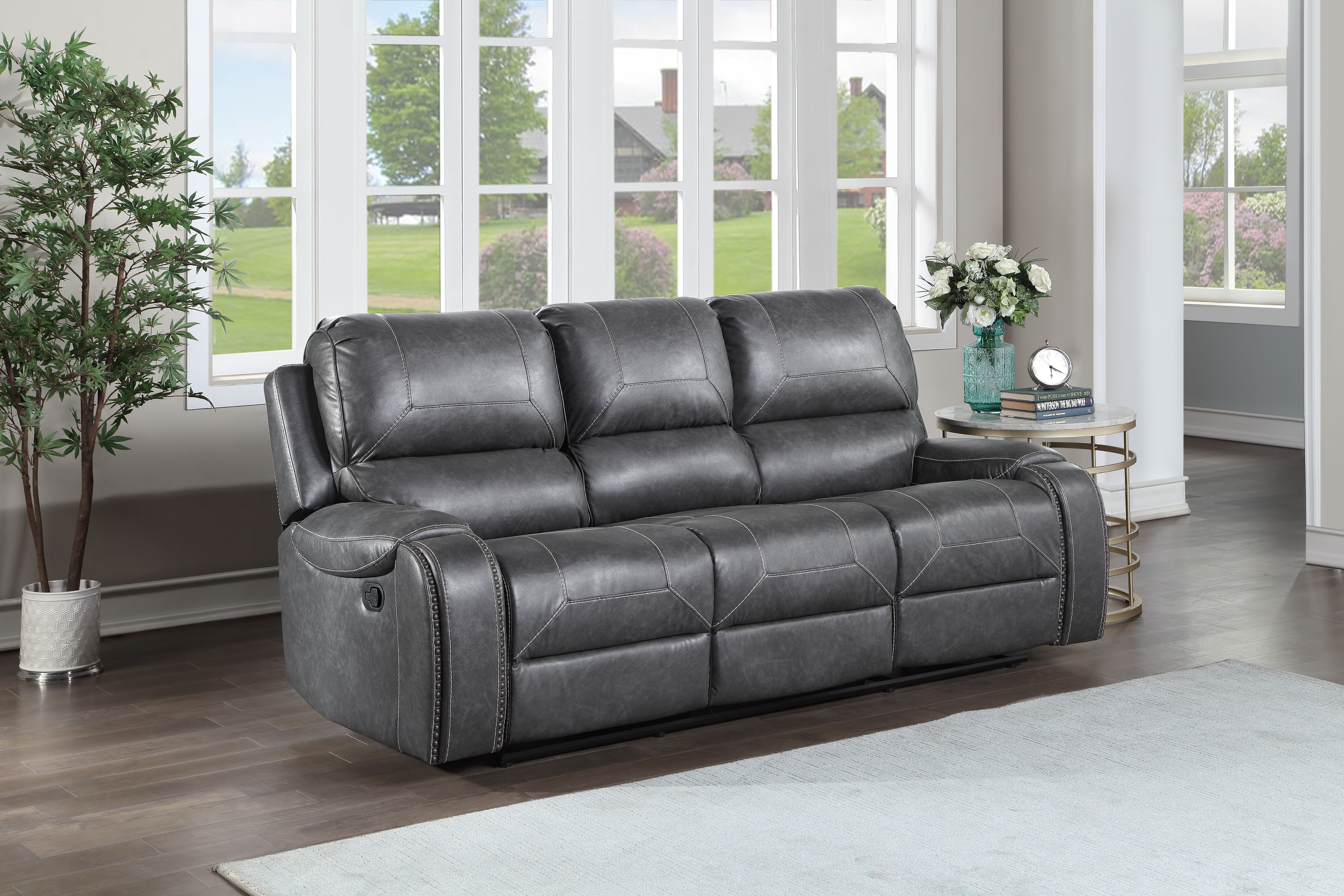 Keily - Manual Reclining Sofa - Gray