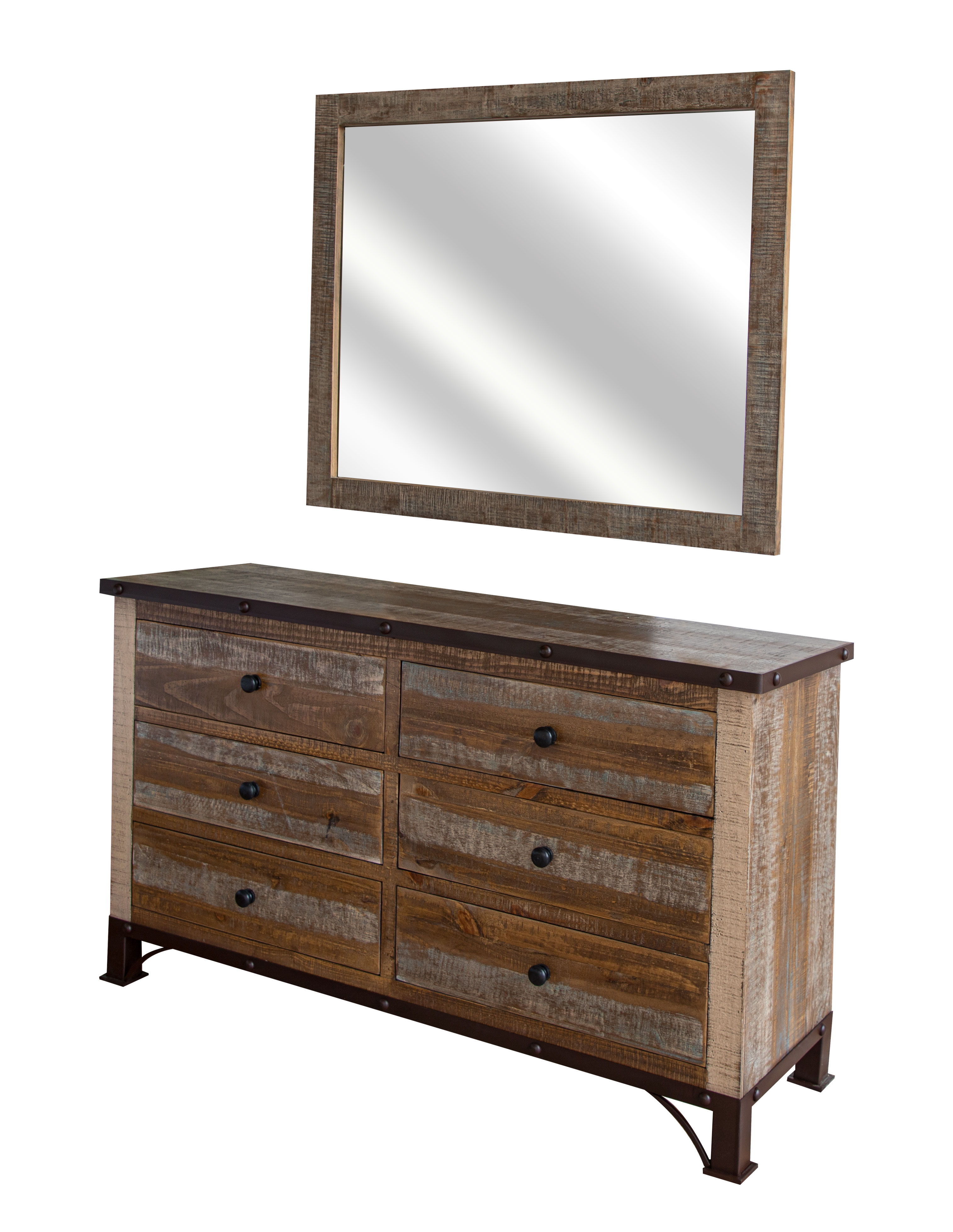 International Furniture Direct Antique - Multicolor Dresser - Light Brown