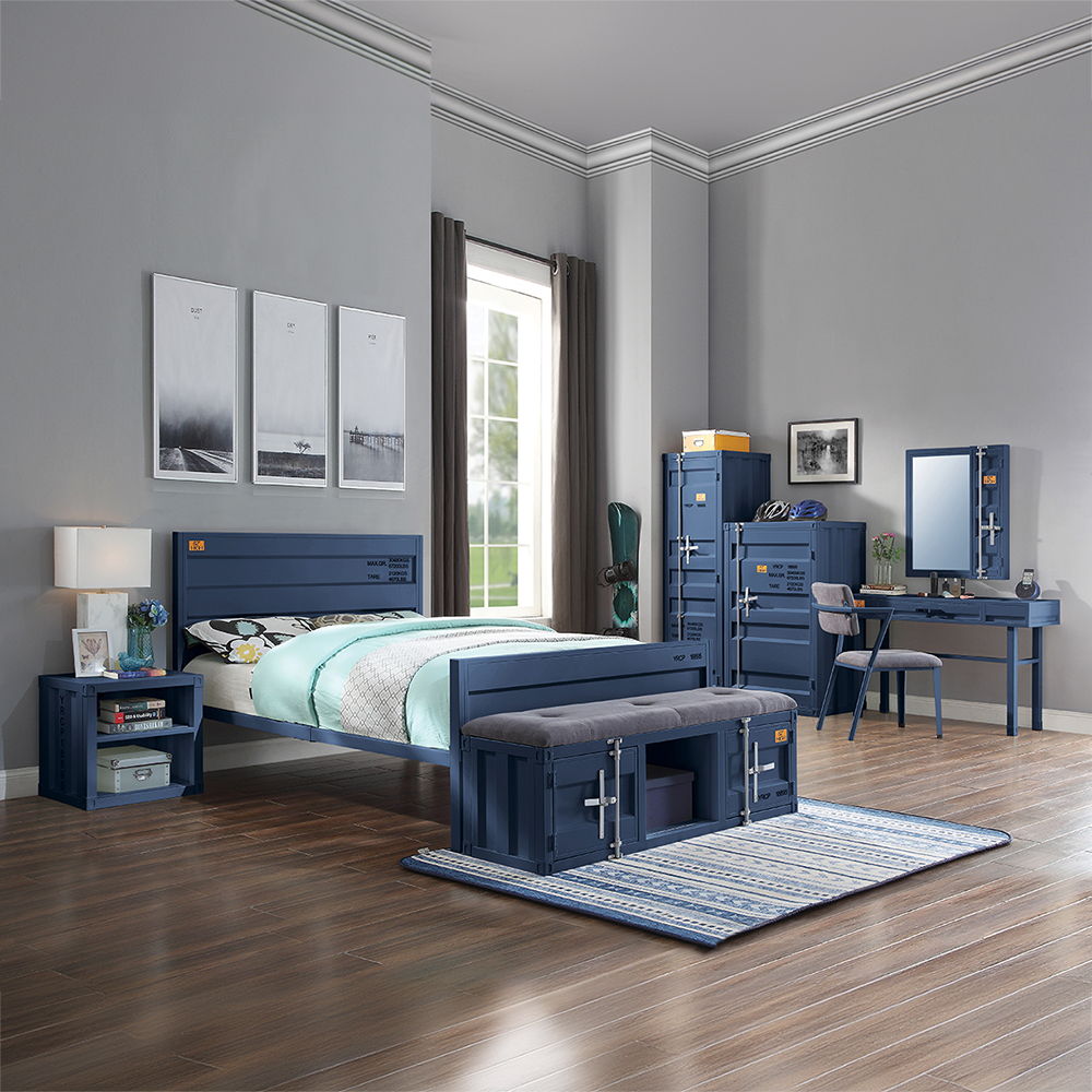 Cargo - Nightstand With USB - Blue, blue, view 5