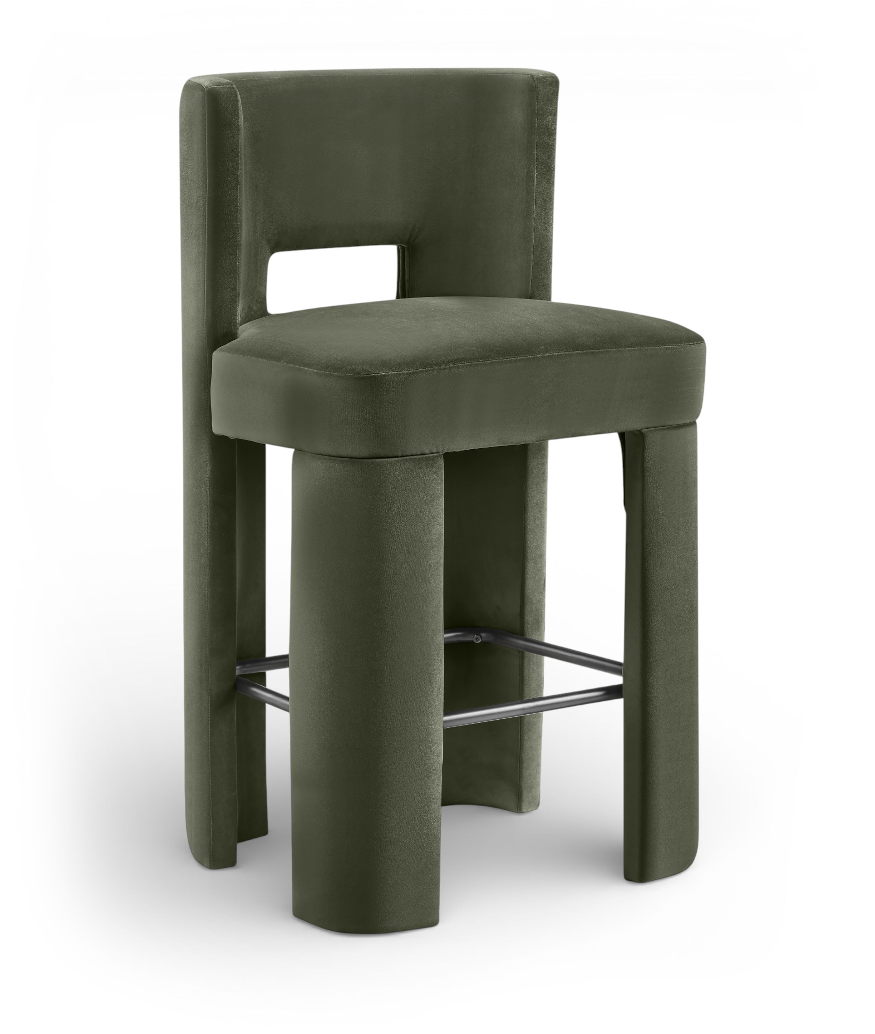 Zuno - Velvet Performance Fabric Upholstered Bar Stool (Set of 2) - Green