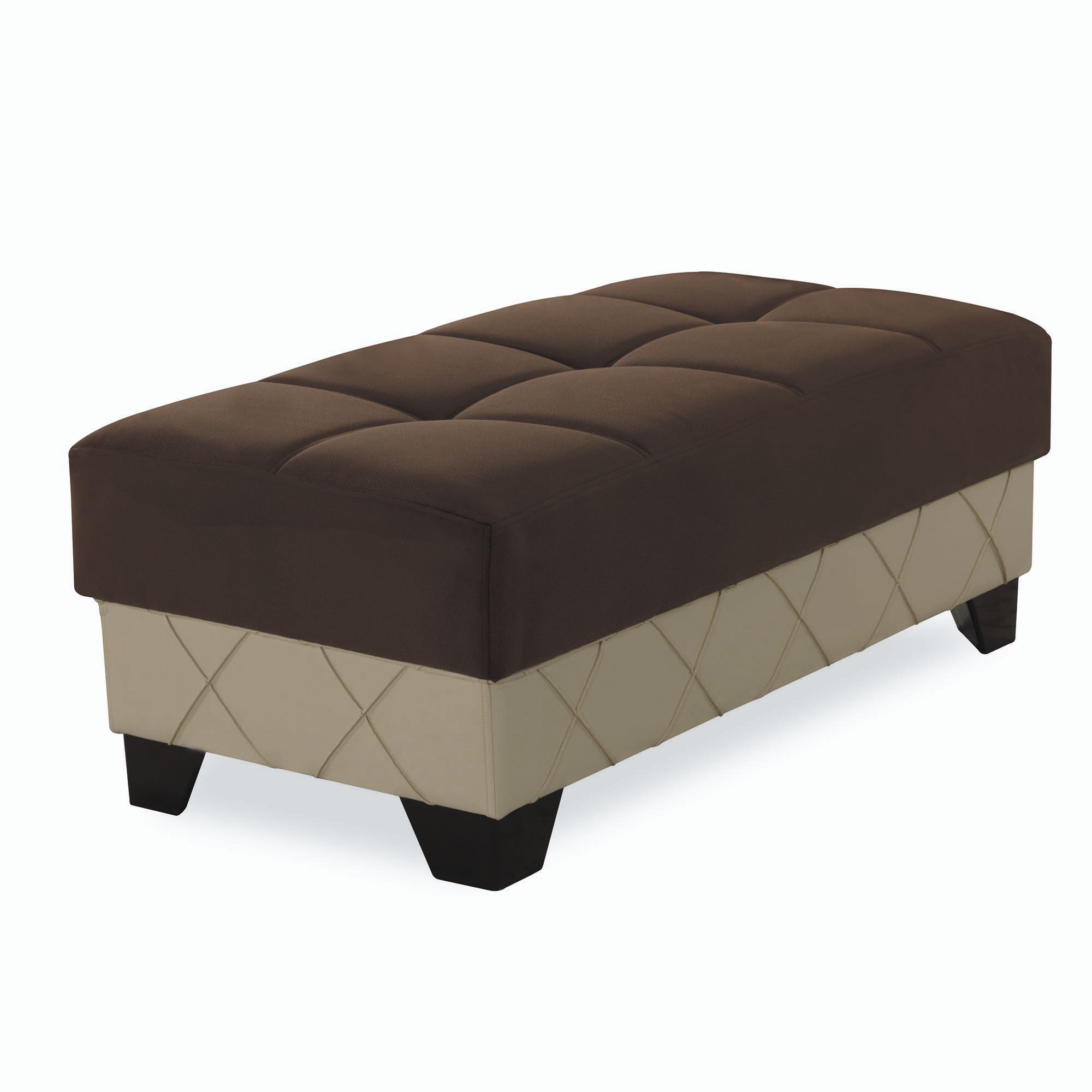Ottomanson Molina Convertible Ottoman With Storage Dark Brown
