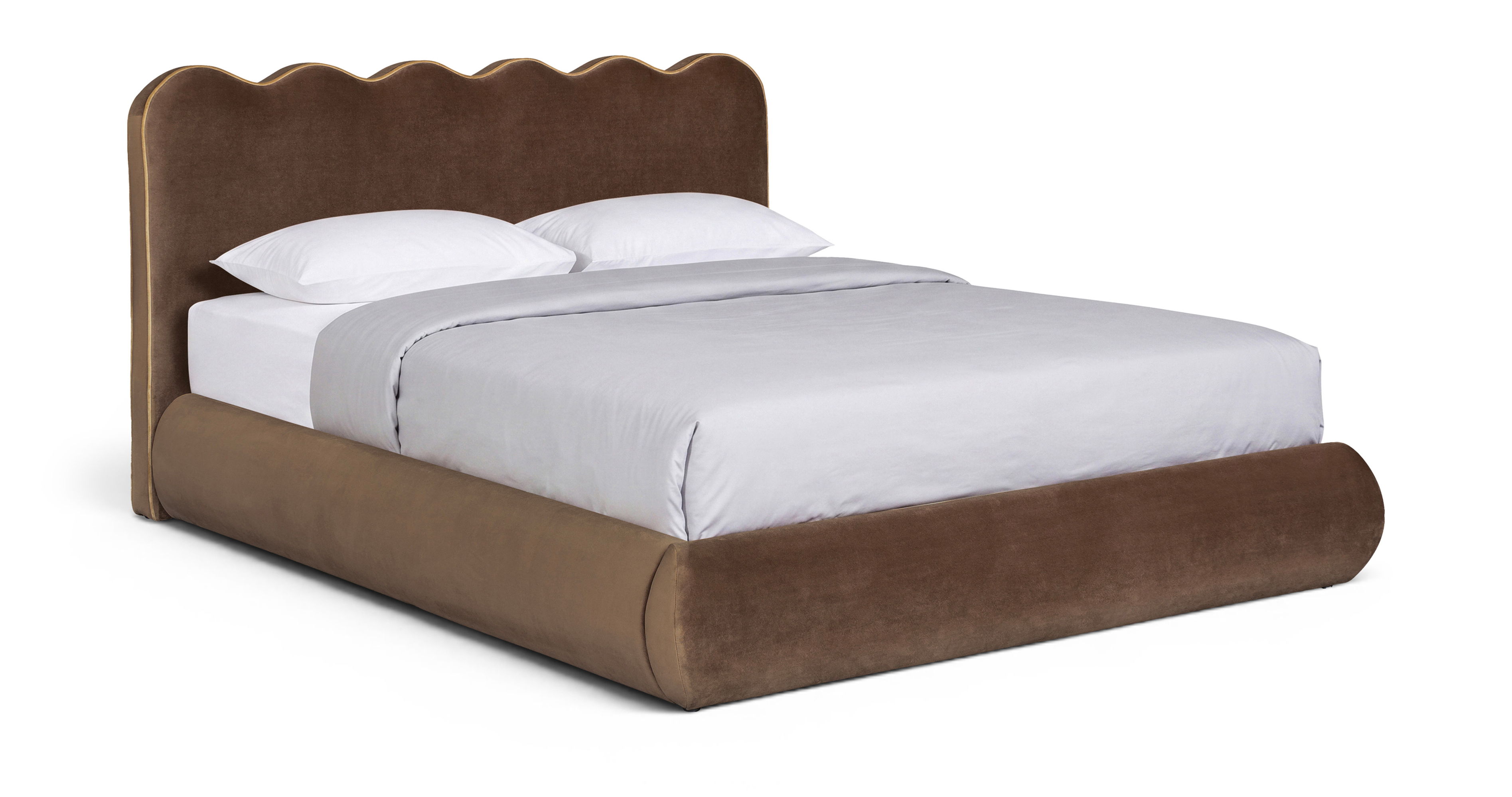 Tempo - Velvet Upholstered Full Bed - Brown