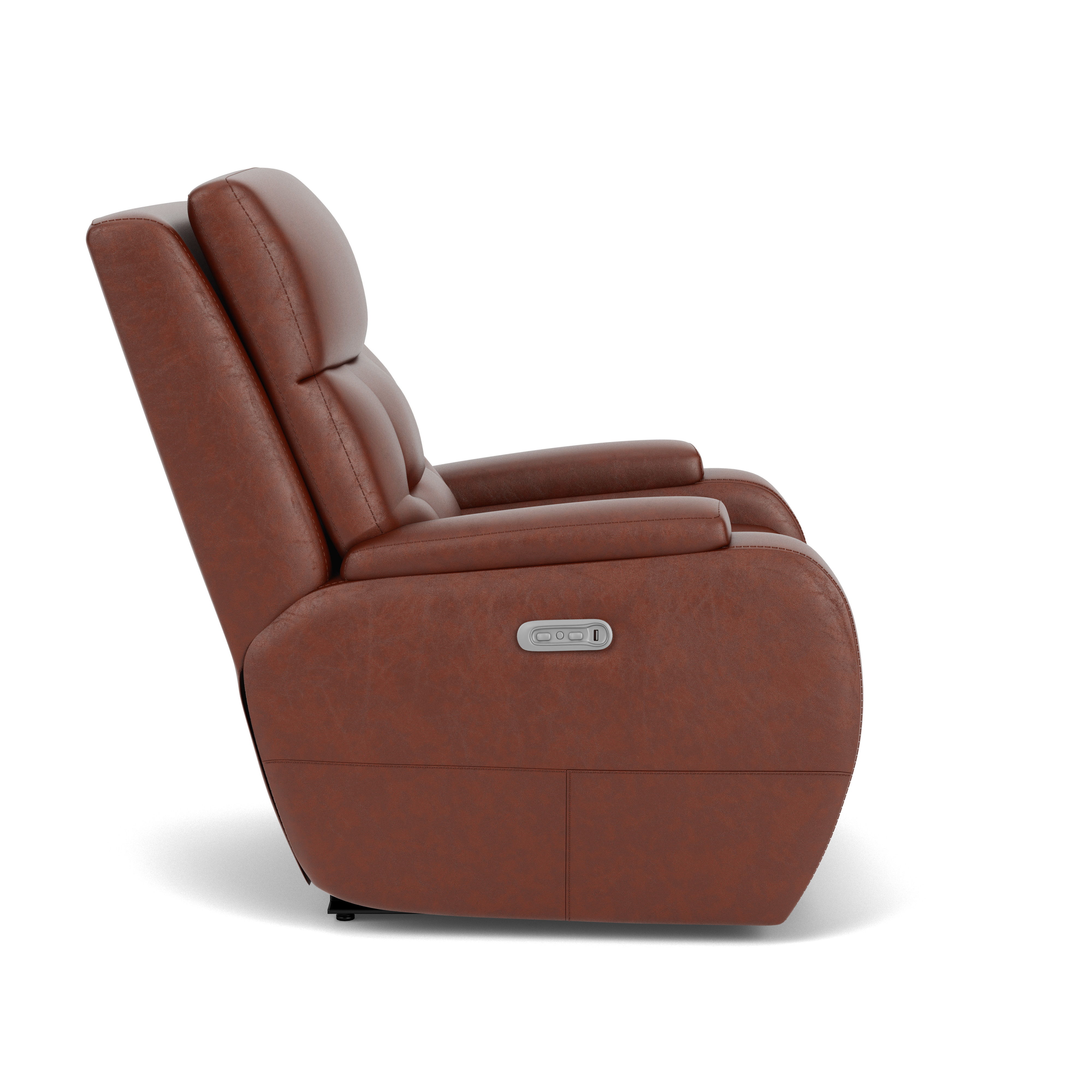Strait - Leather Power Recliner With Power Headrest, black, view 8