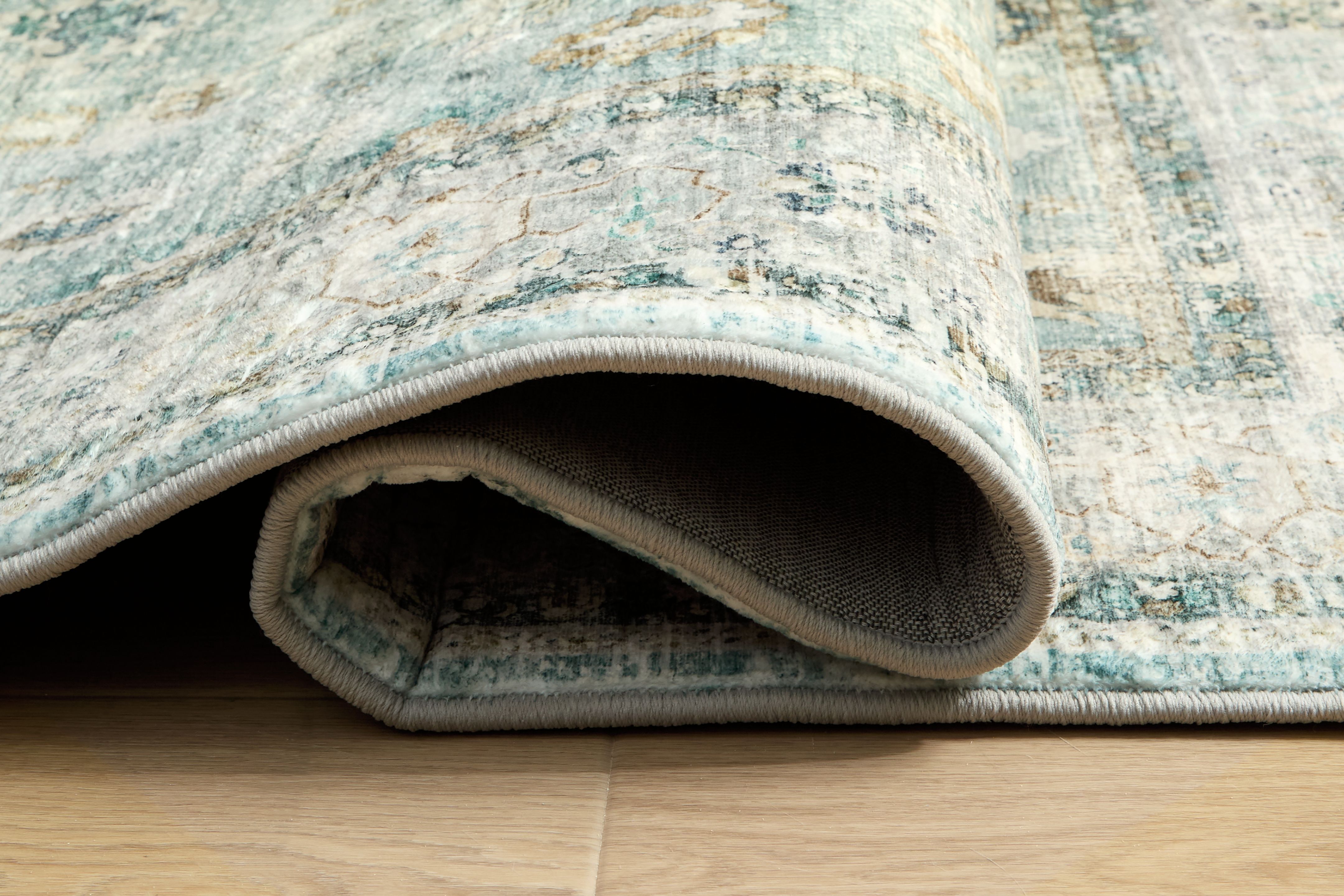Ladstoney - 5' x 7' Rug - Teal / Beige / Ochre