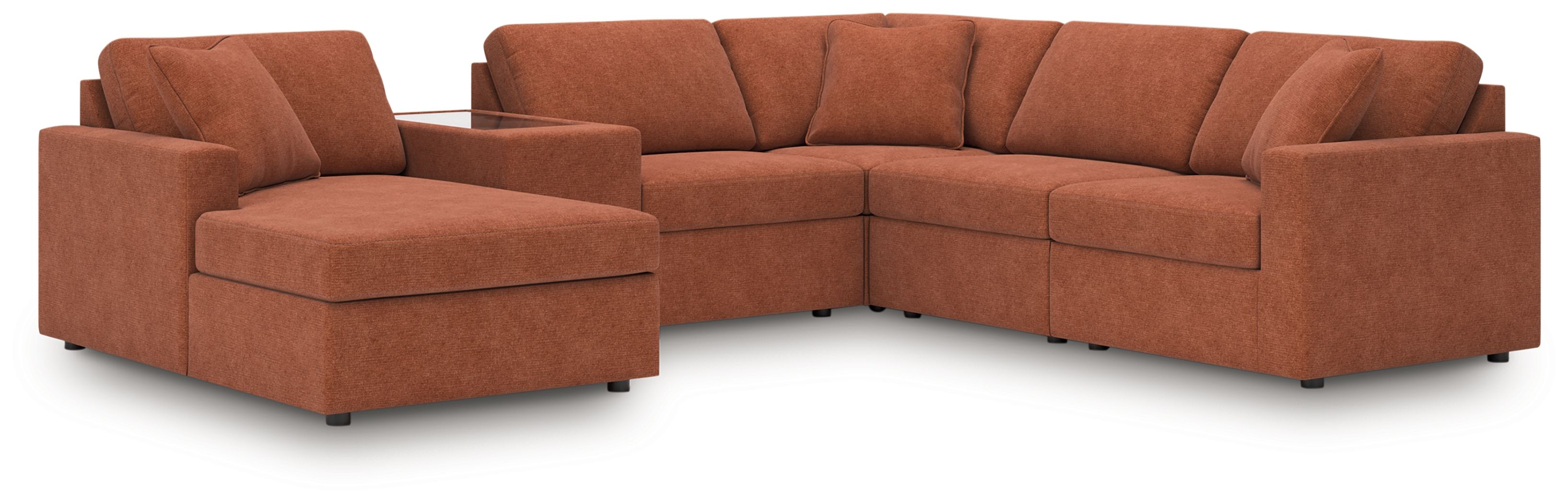 6 Pc · Sectional With Laf Corner Chaise, Raf Corner Chair And Storage Console