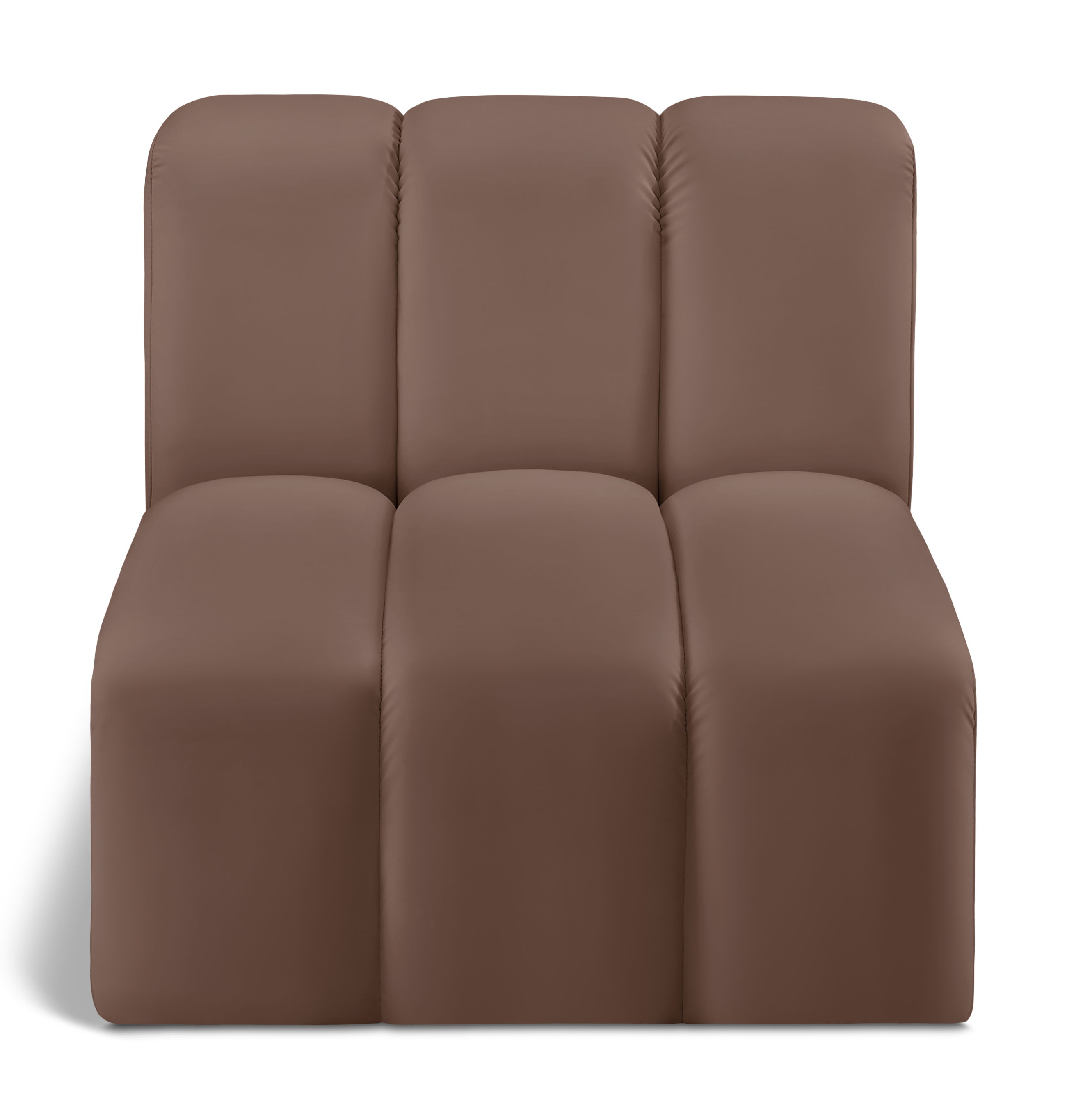 Arc - Faux Leather Straight Chair - Brown